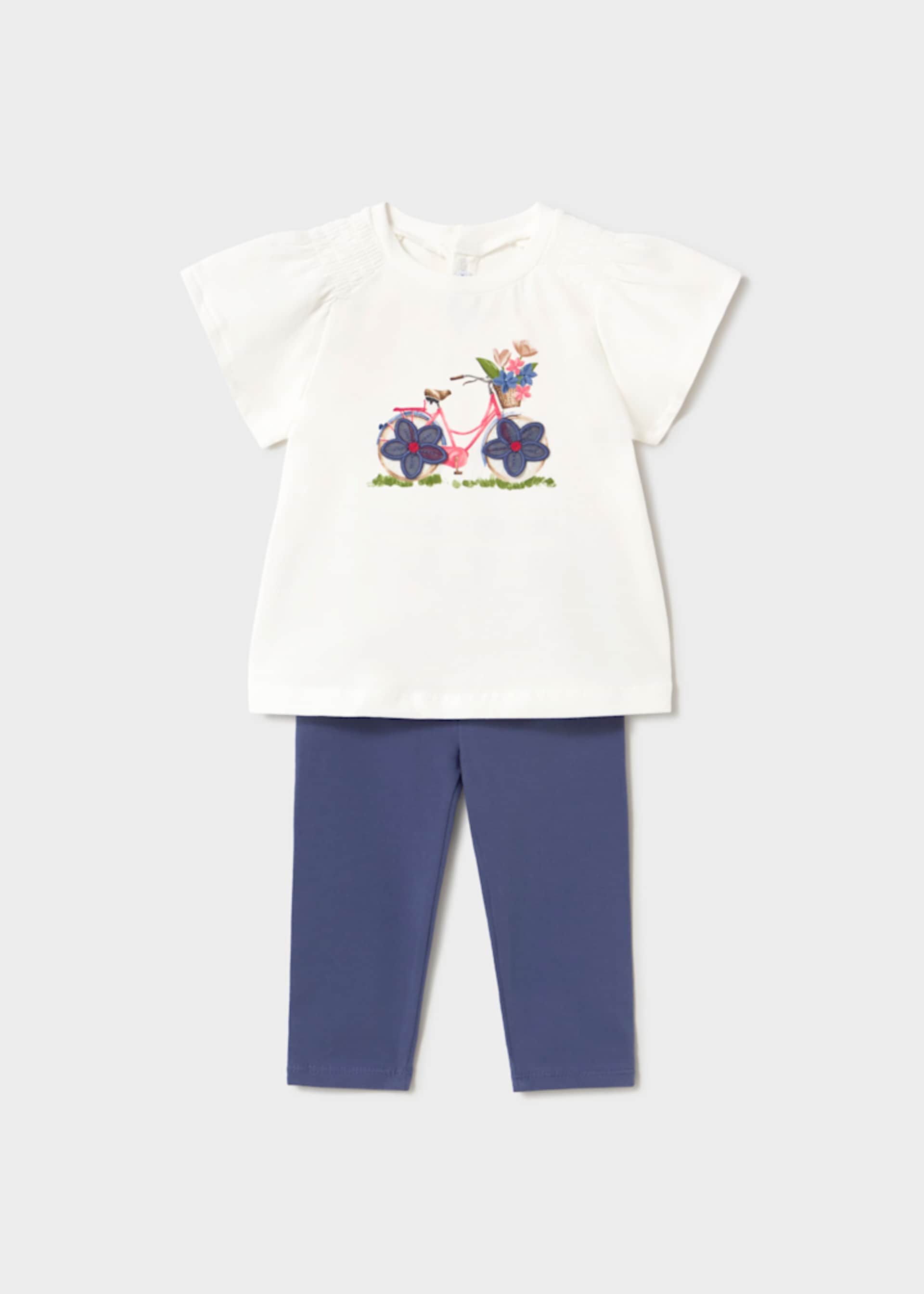 Conjunto legging y playera flor bebé