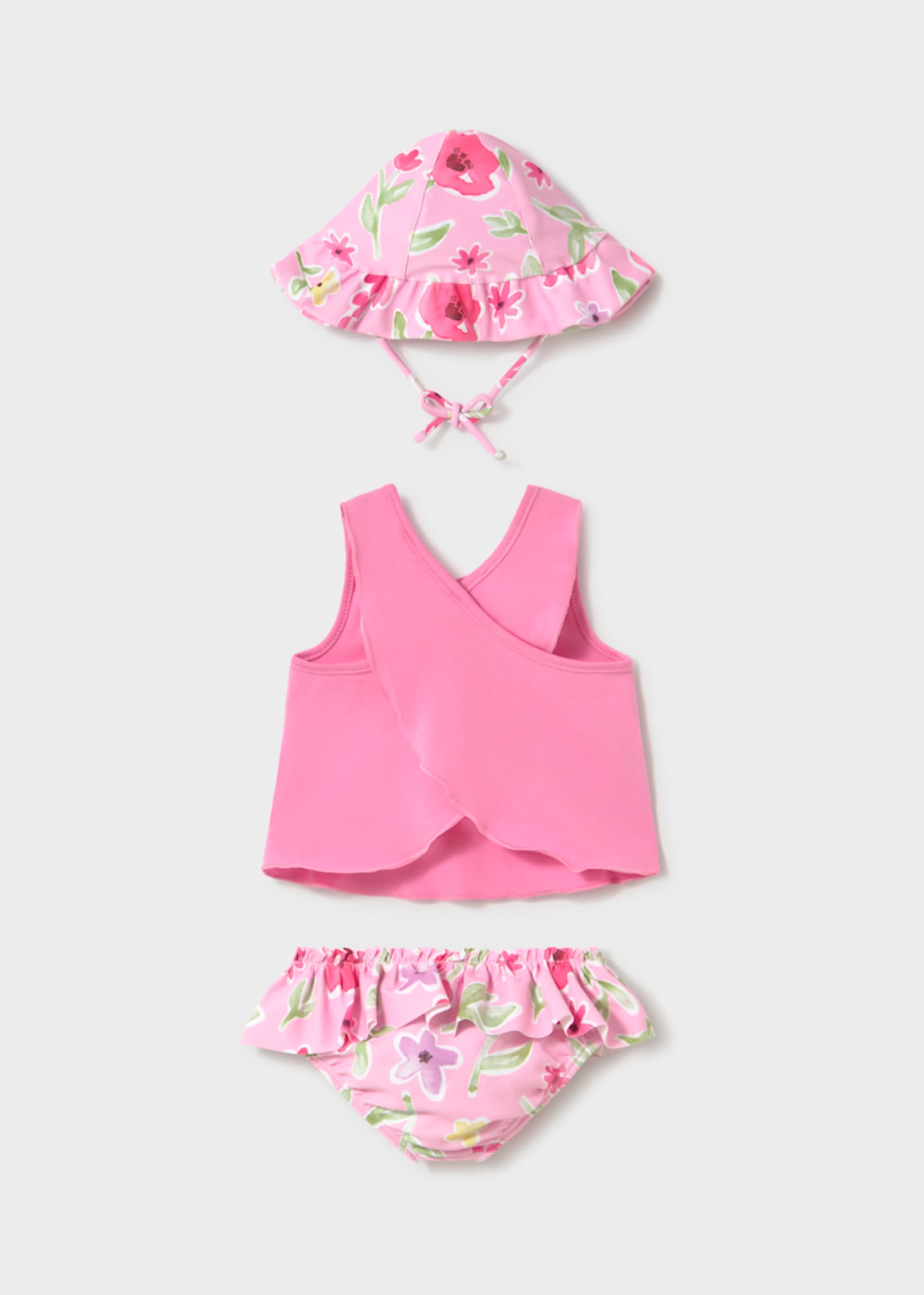 Newborn Girl 3-Piece Swim Set with Sun Protection