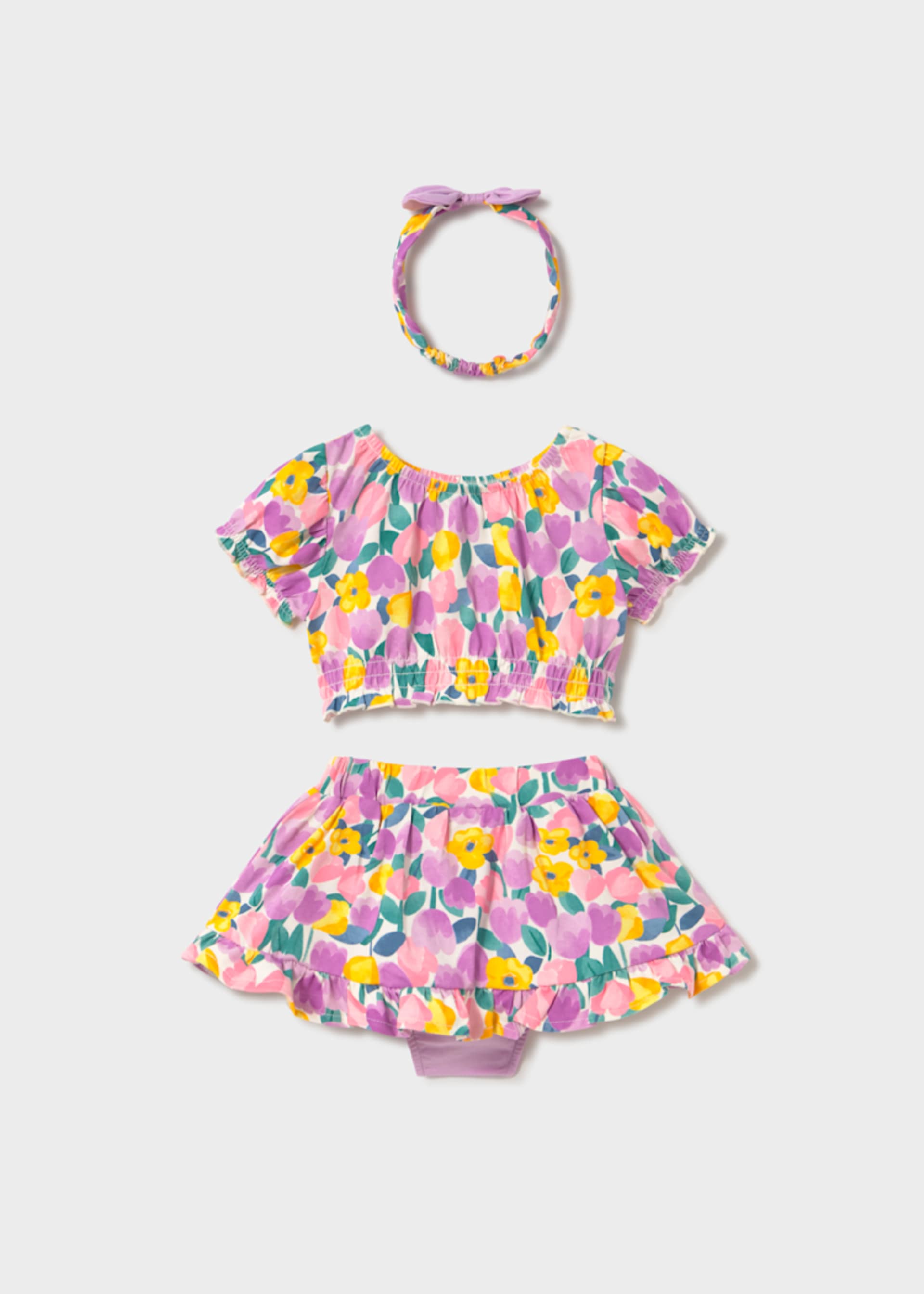 Ensemble 3 pièces avec serre-tête bébé