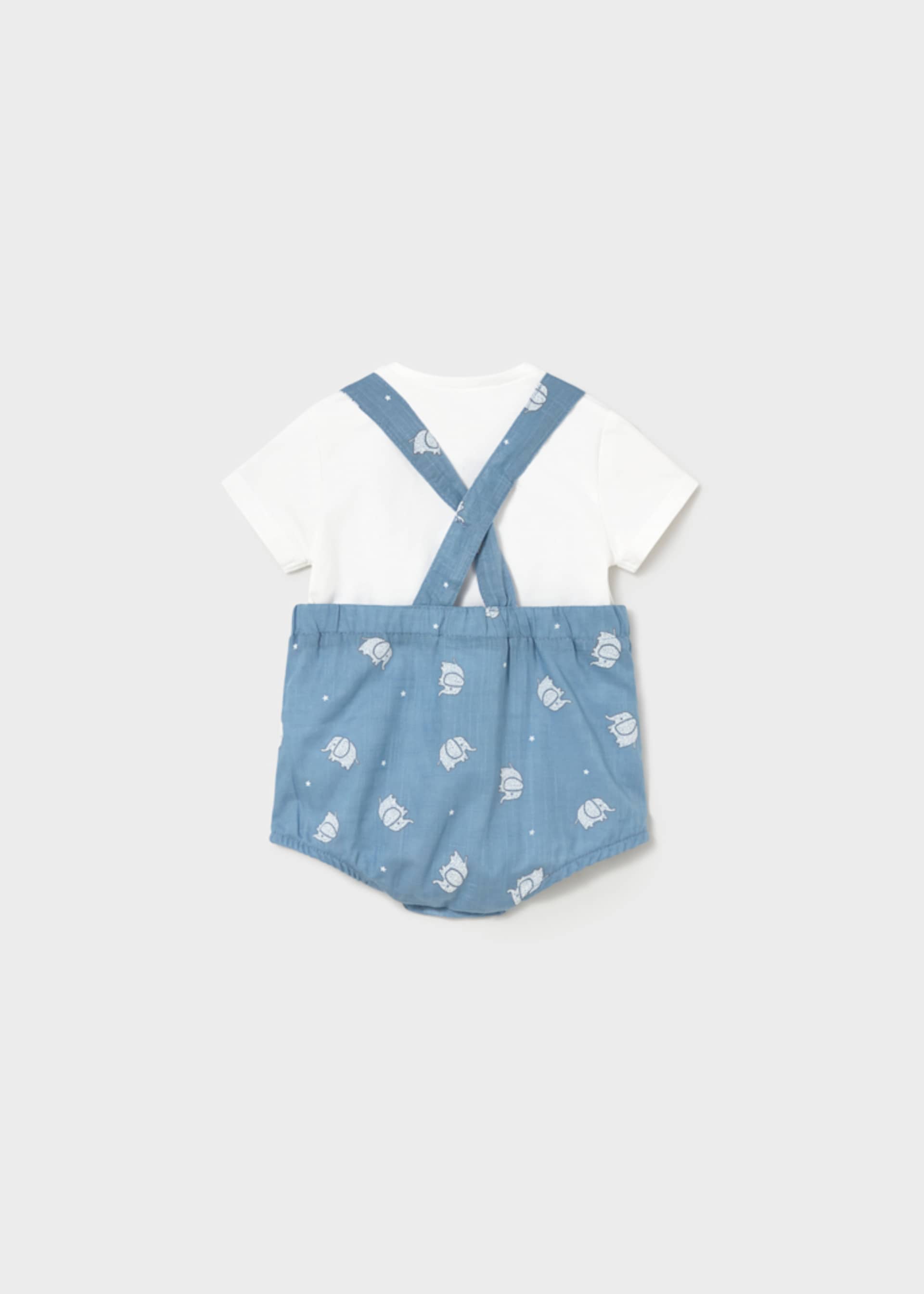 Newborn Boy Printed Dungaree with T-shirt Set