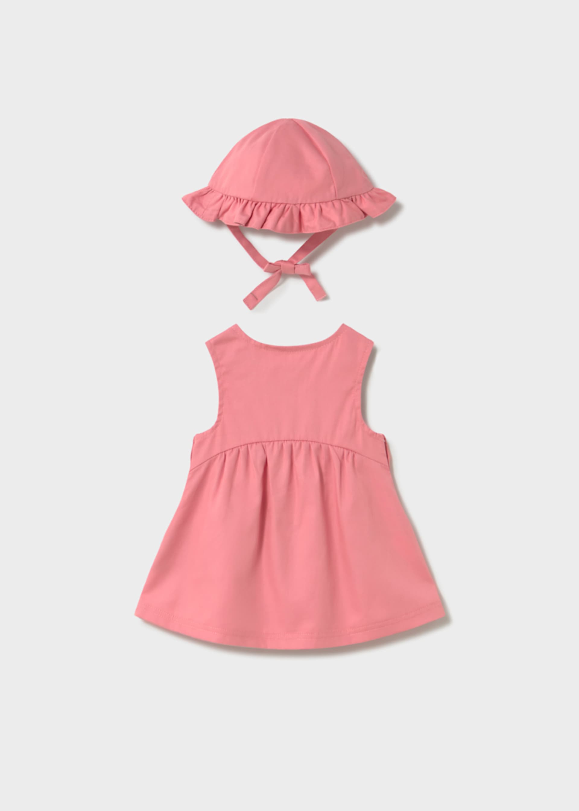 Vestido com chapéu folhos recém nascida