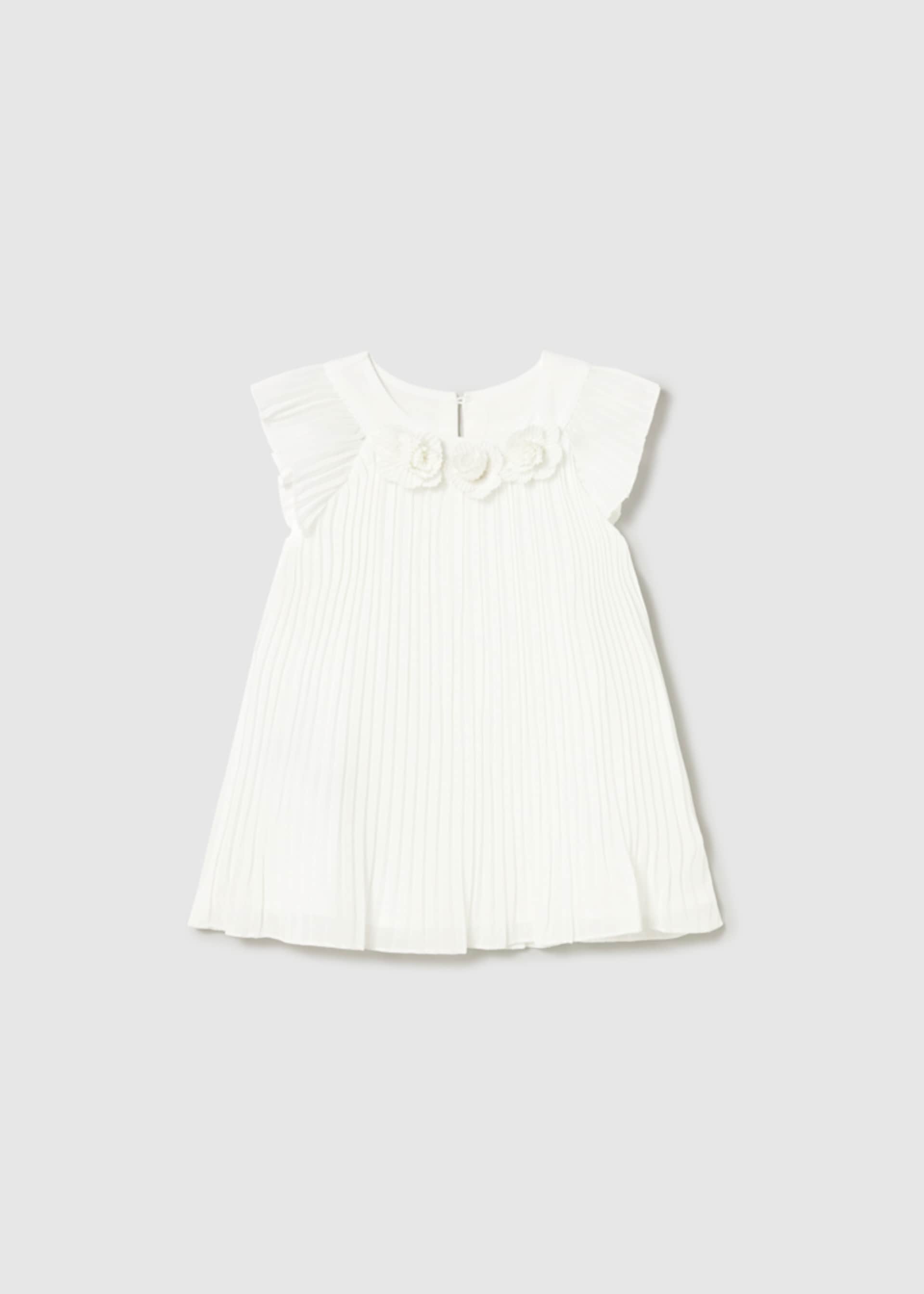 Baby Pleated Dress with Flowers