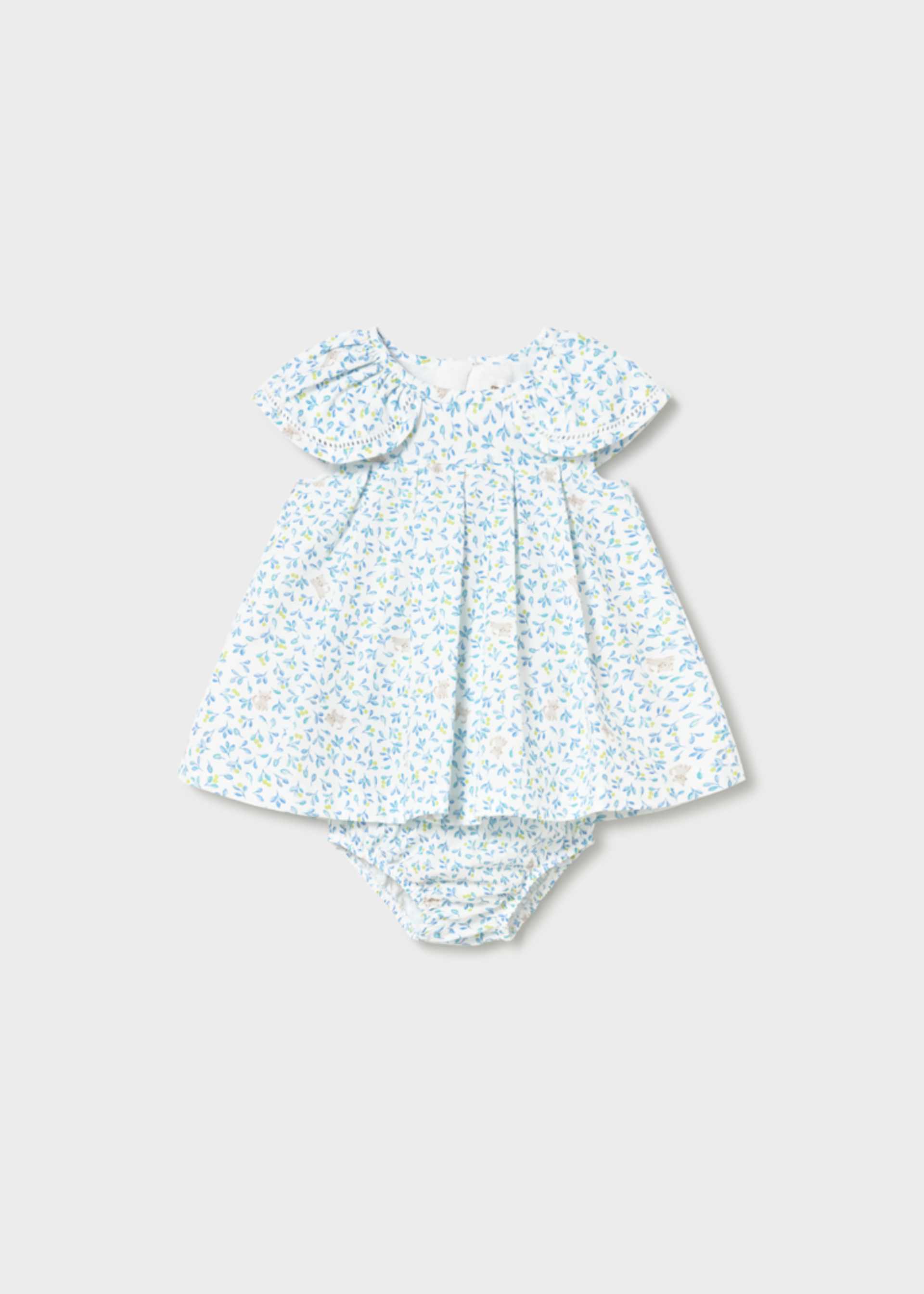 Newborn Girl Printed Dress with Bloomers