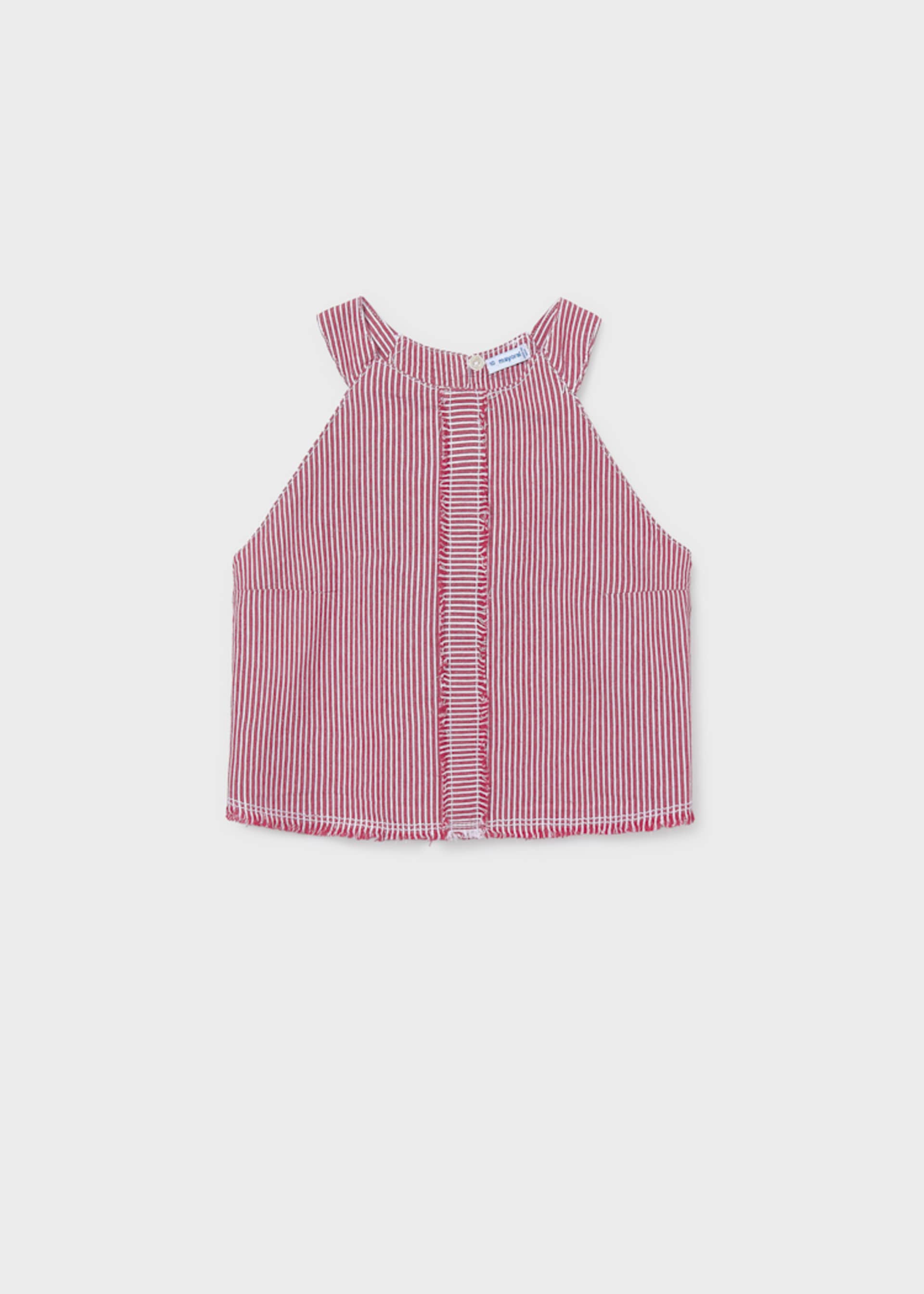 Top rayé en denim fille