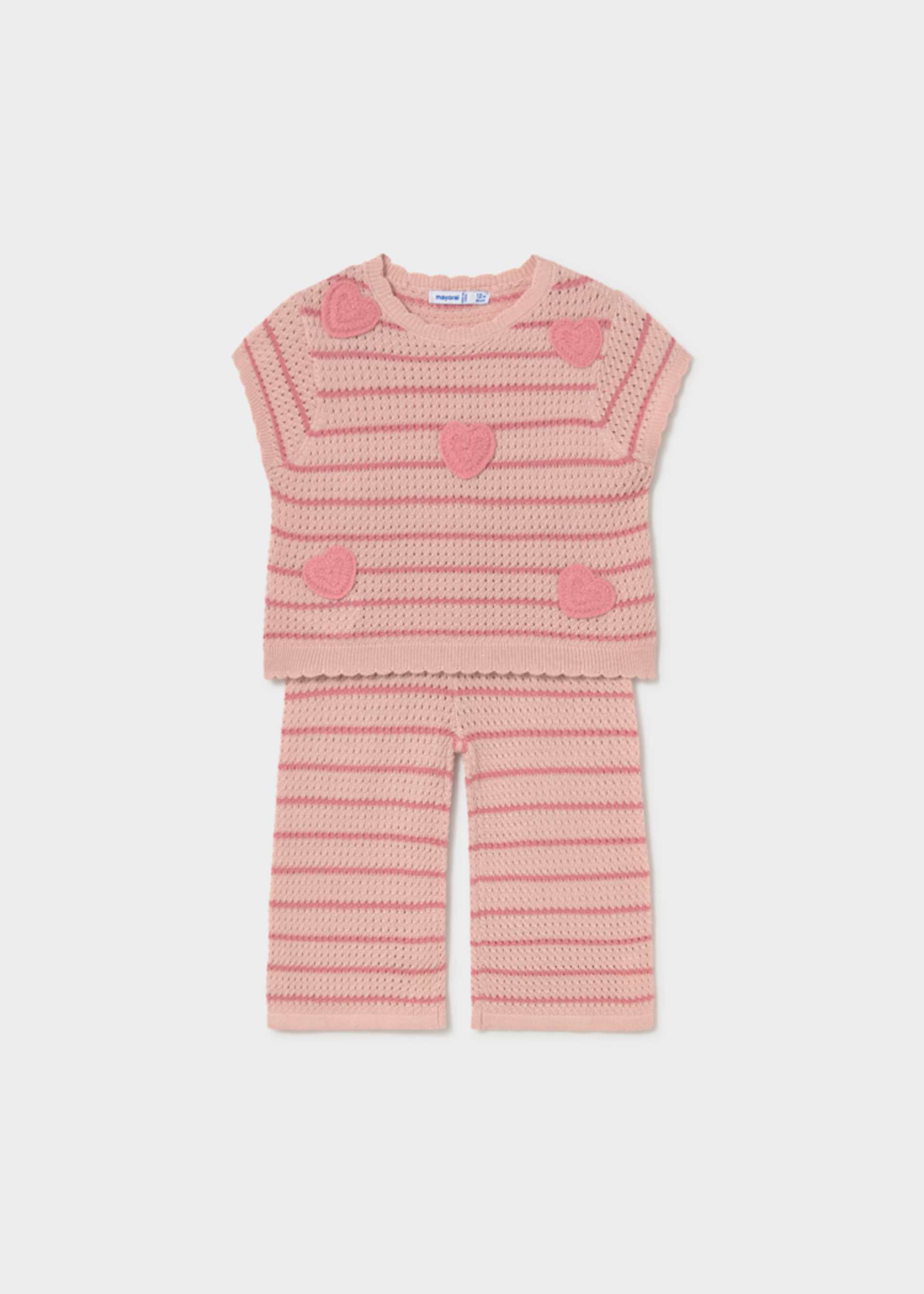 Conjunto pantalón y playera corazones bebé
