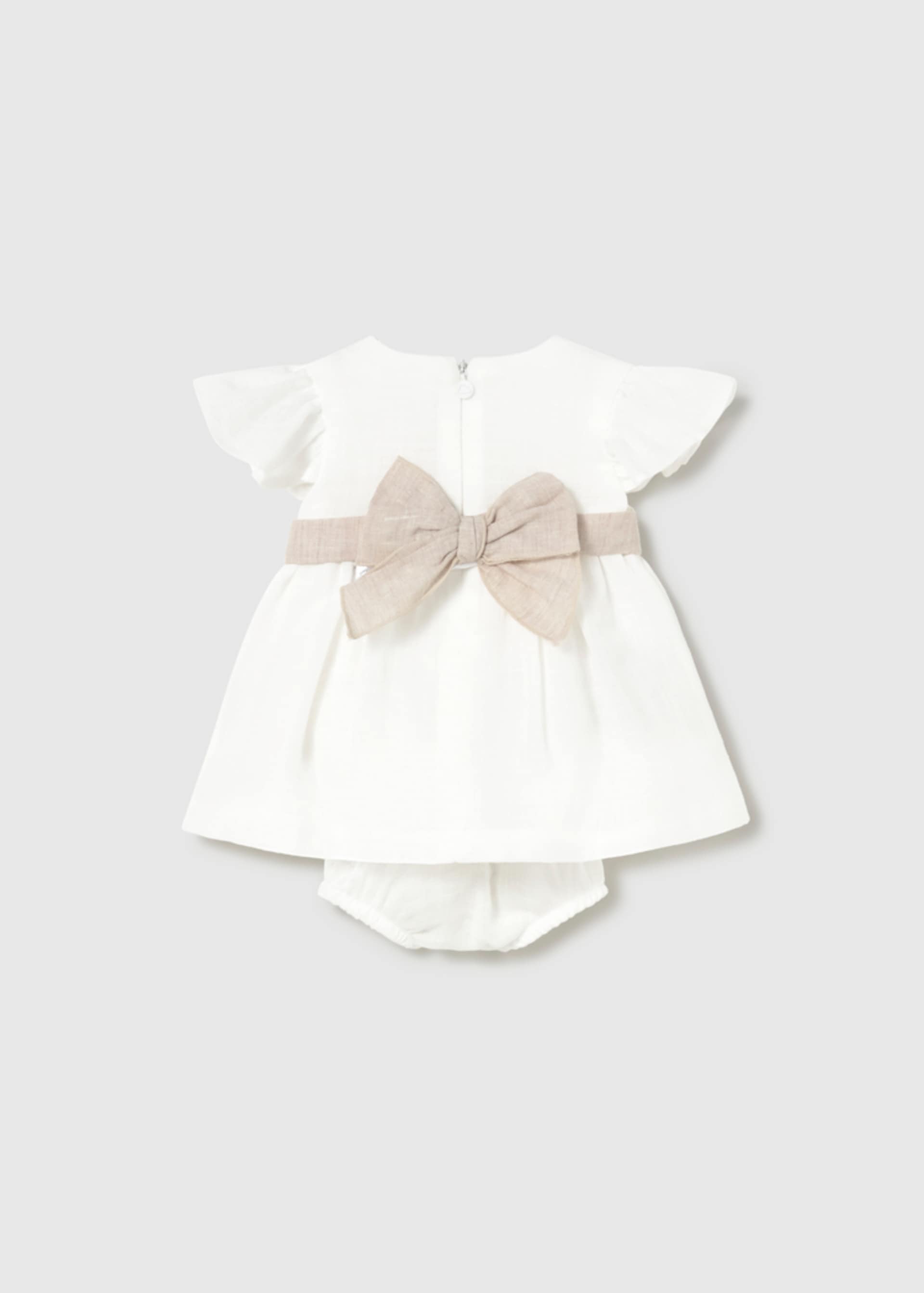Newborn ceremony dress and sash with nappy cover
