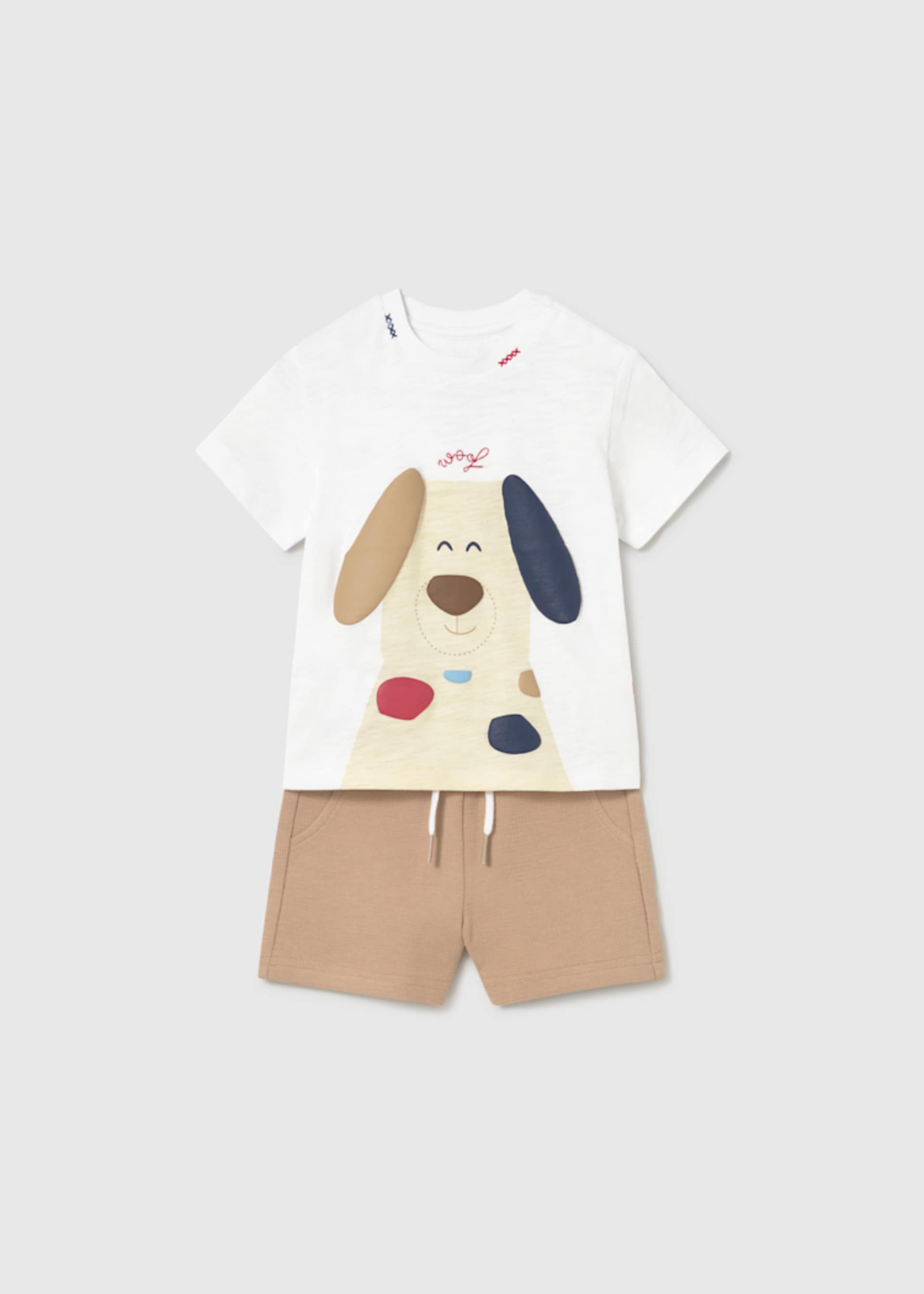 Set bermude si tricou catelus bebe
