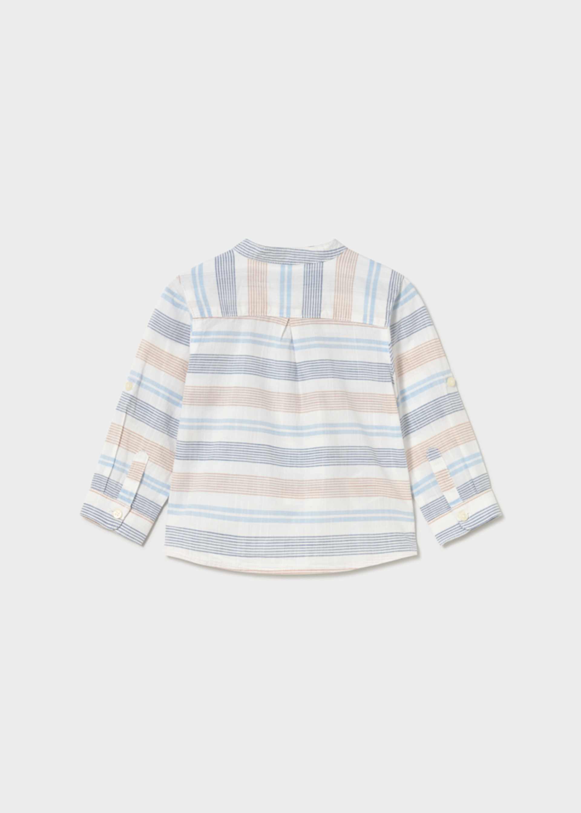 Camisa con cuello mao rayas bebé