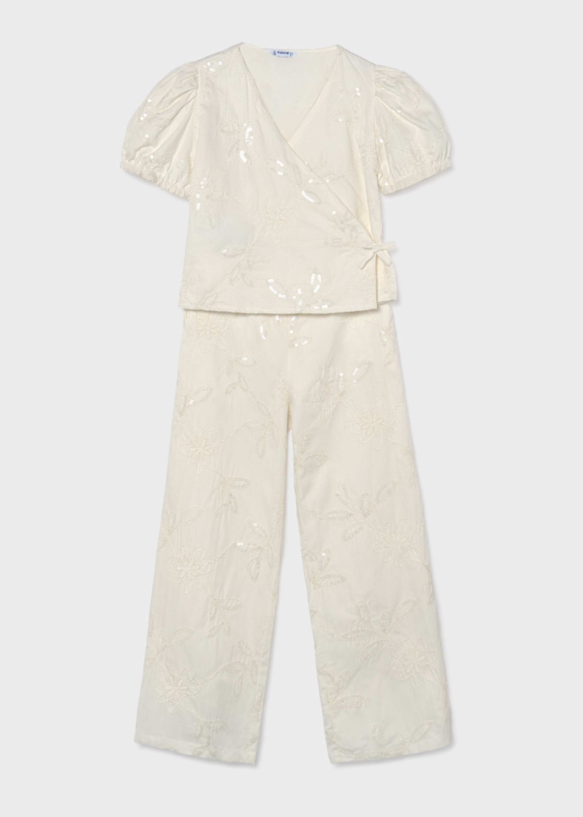 Girl Embroidered Pants and Blouse Set