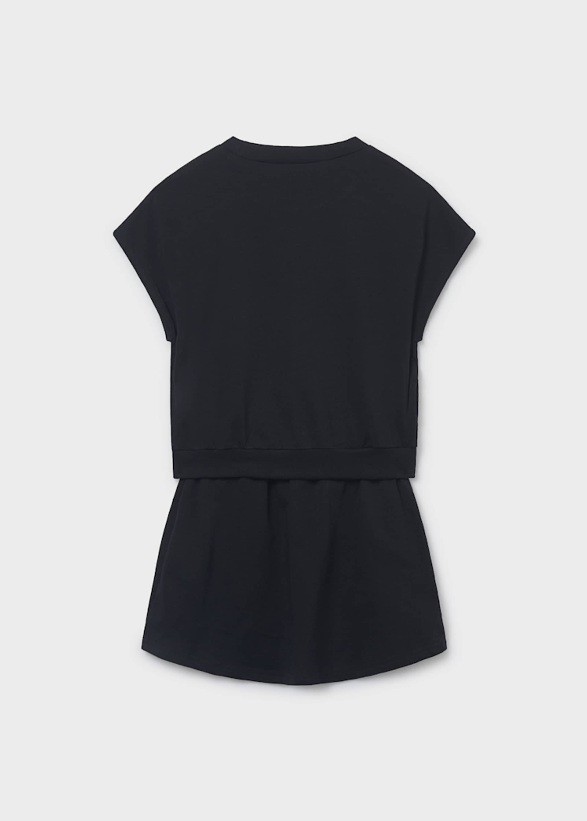 Contrast skirt and T-shirt set for girls