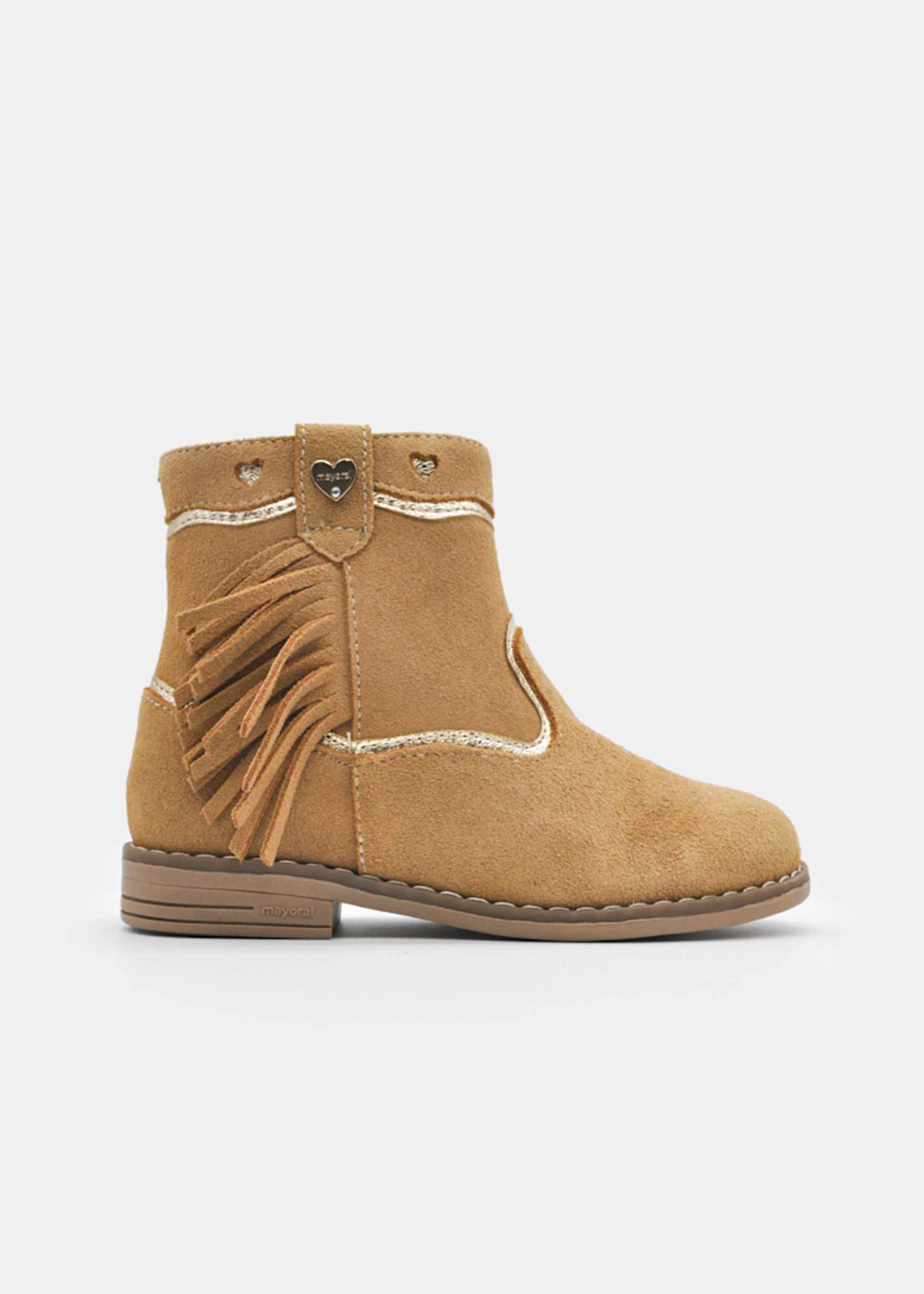Girls' split-leather ankle boots