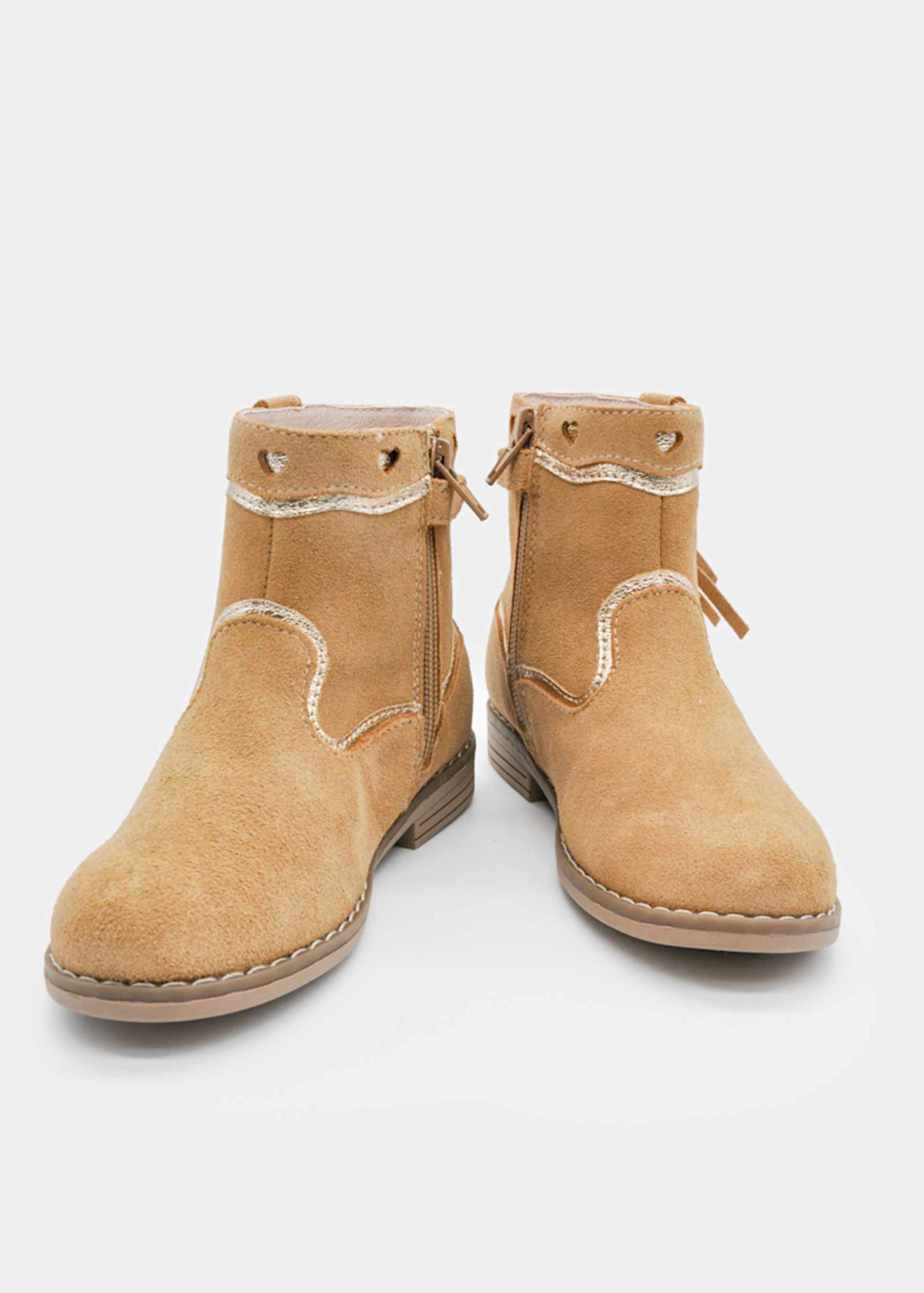 Girls' split-leather ankle boots