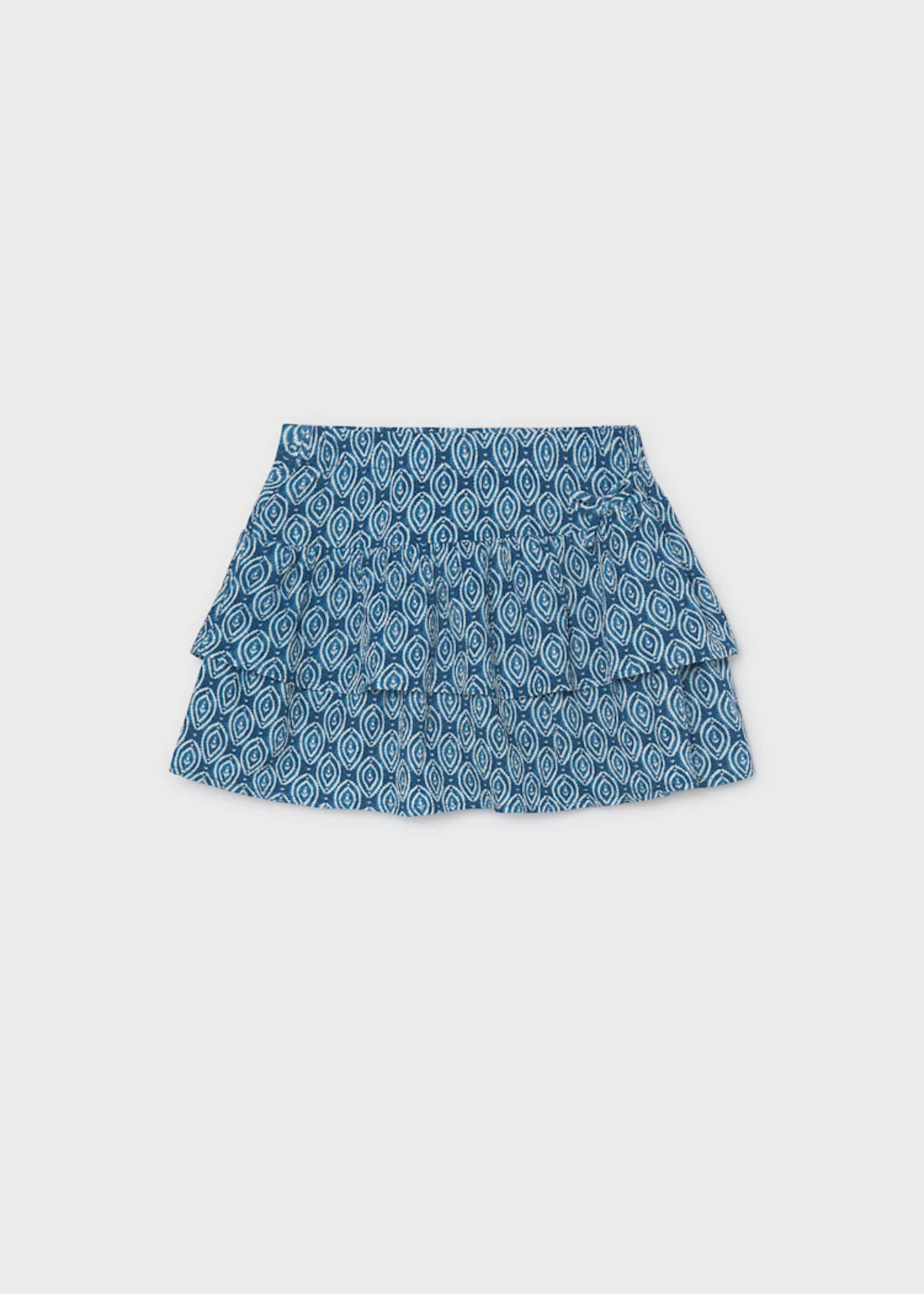 Girls' printed ruffled skirt