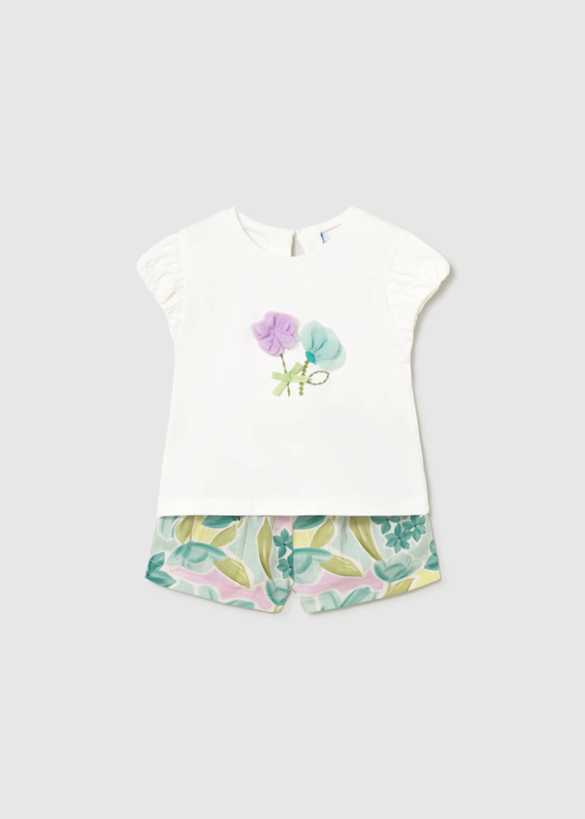 Baby set Bermuda flowers and t-shirt