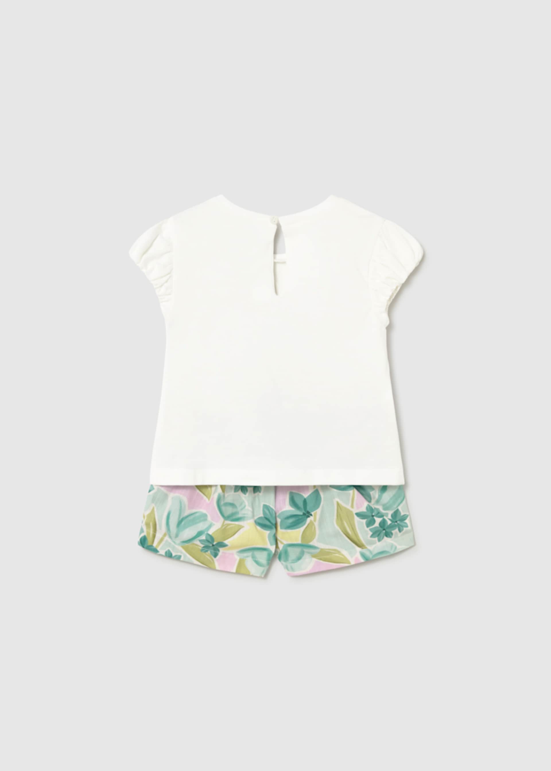 Set Bermudas Blumen und T-Shirt Baby