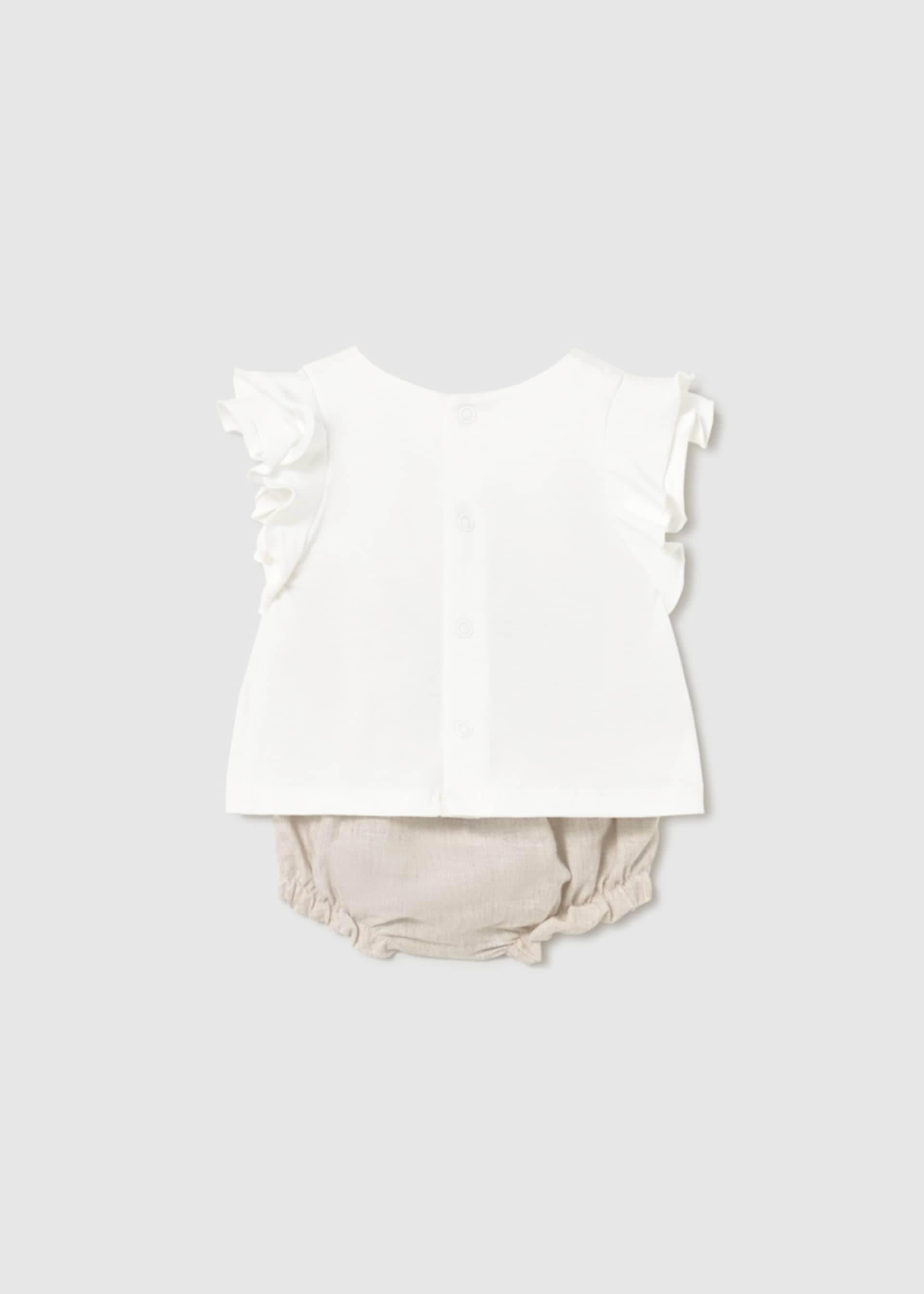 Conjunto pantalón corto y camiseta flor recién nacida