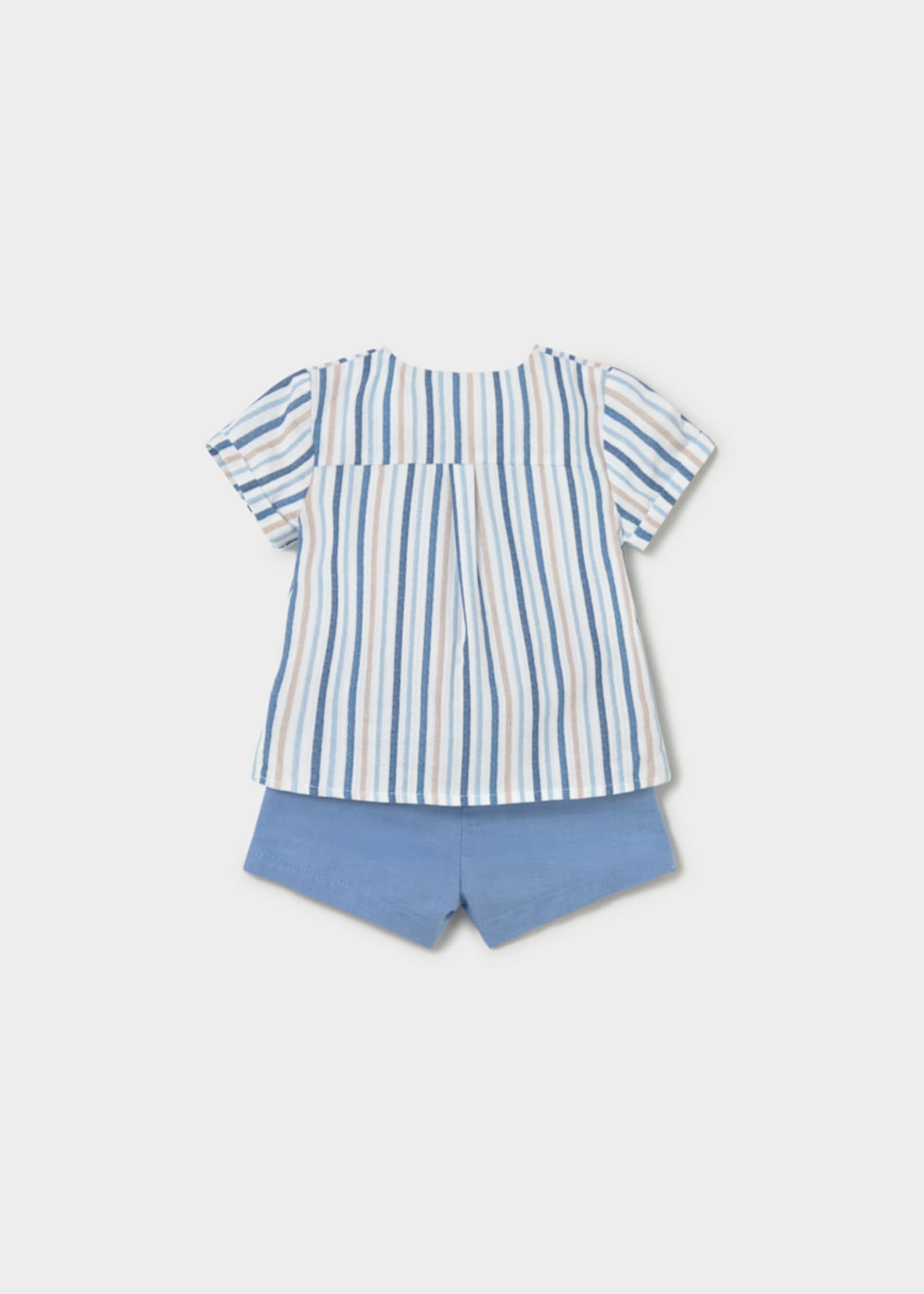 Conjunto calções e camisa riscas recém nascido