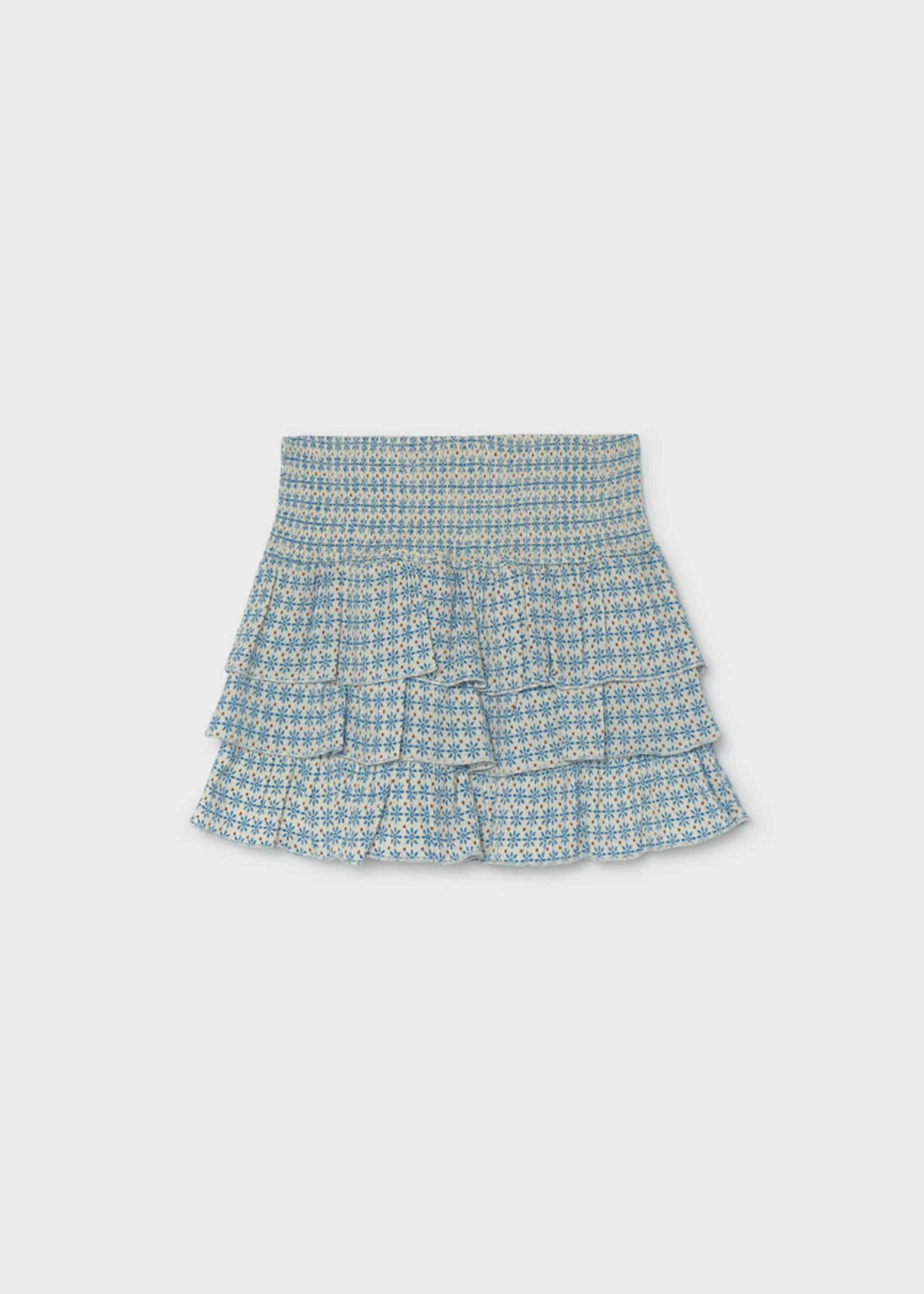 Falda estampada volantes chica