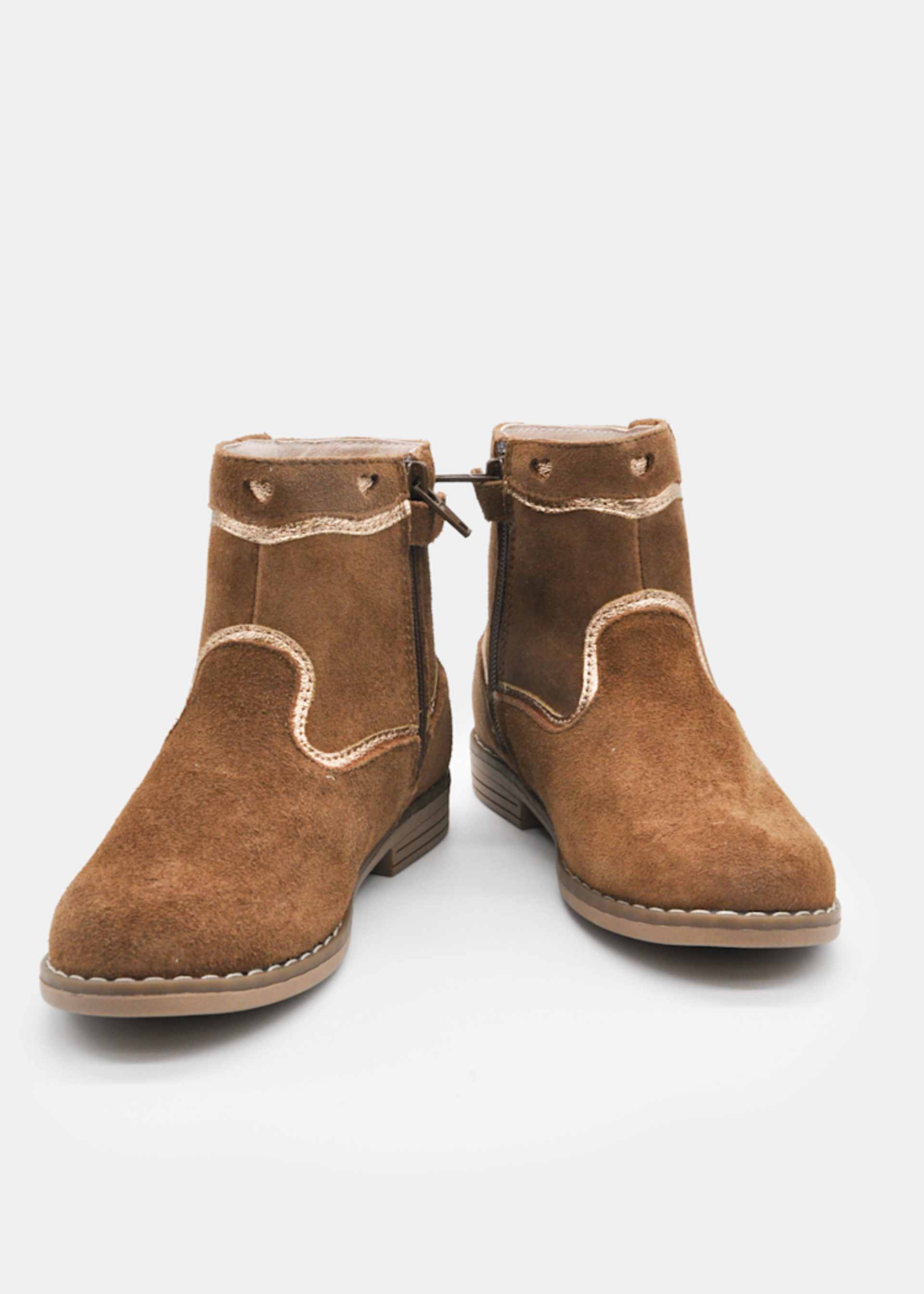 Girls' split-leather ankle boots