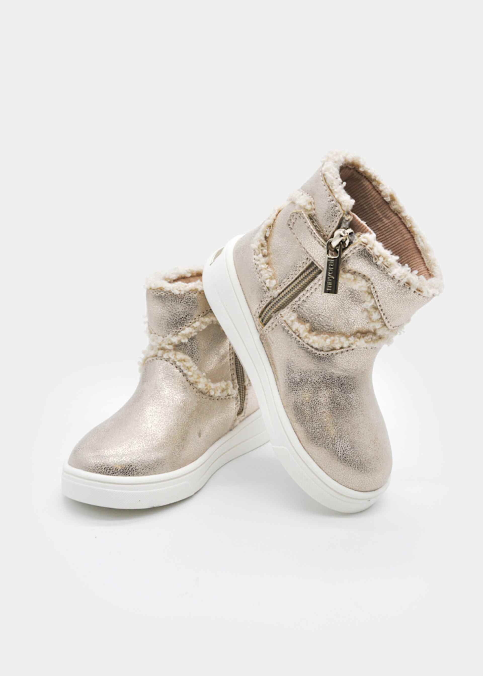 Bottines coeur en fourrure fille