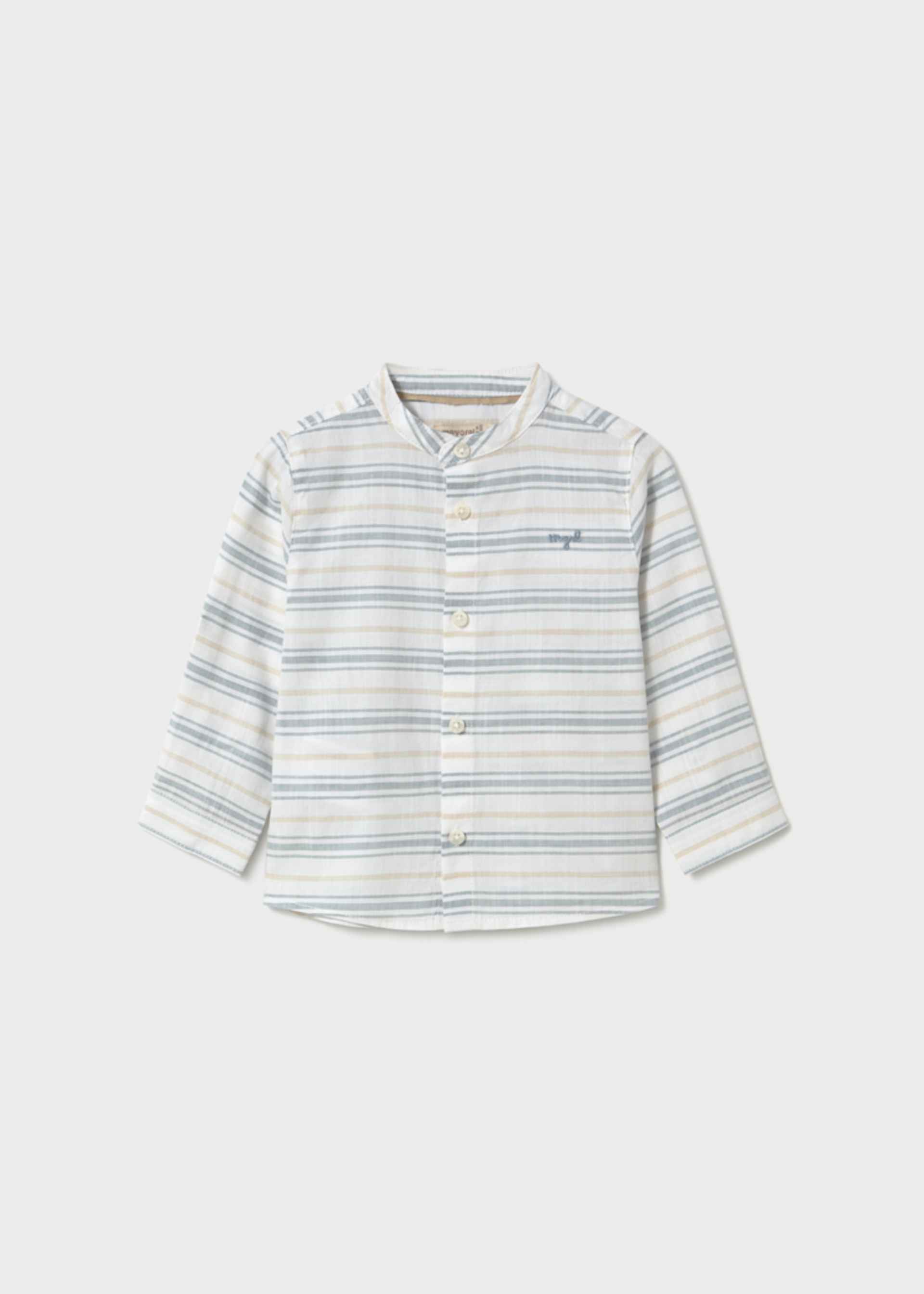 Chemise rayée col mao bébé