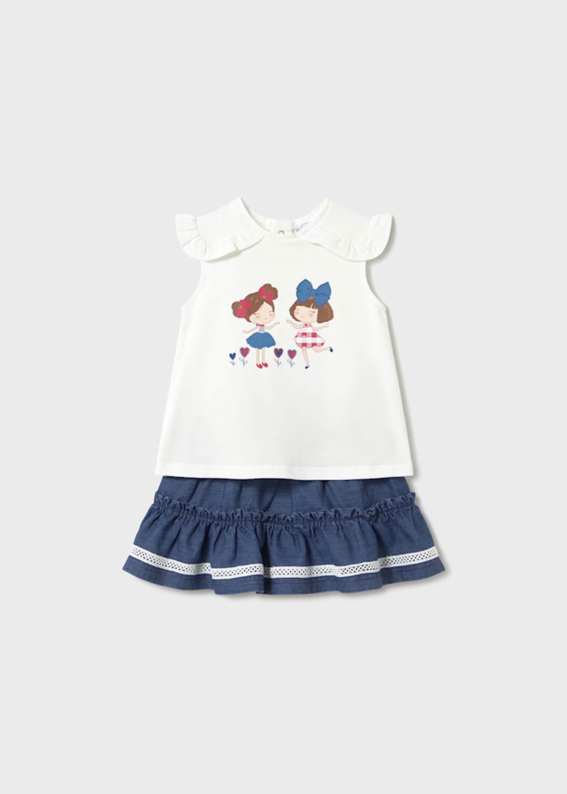 Ensemble jupe et t-shirt poupée bébé