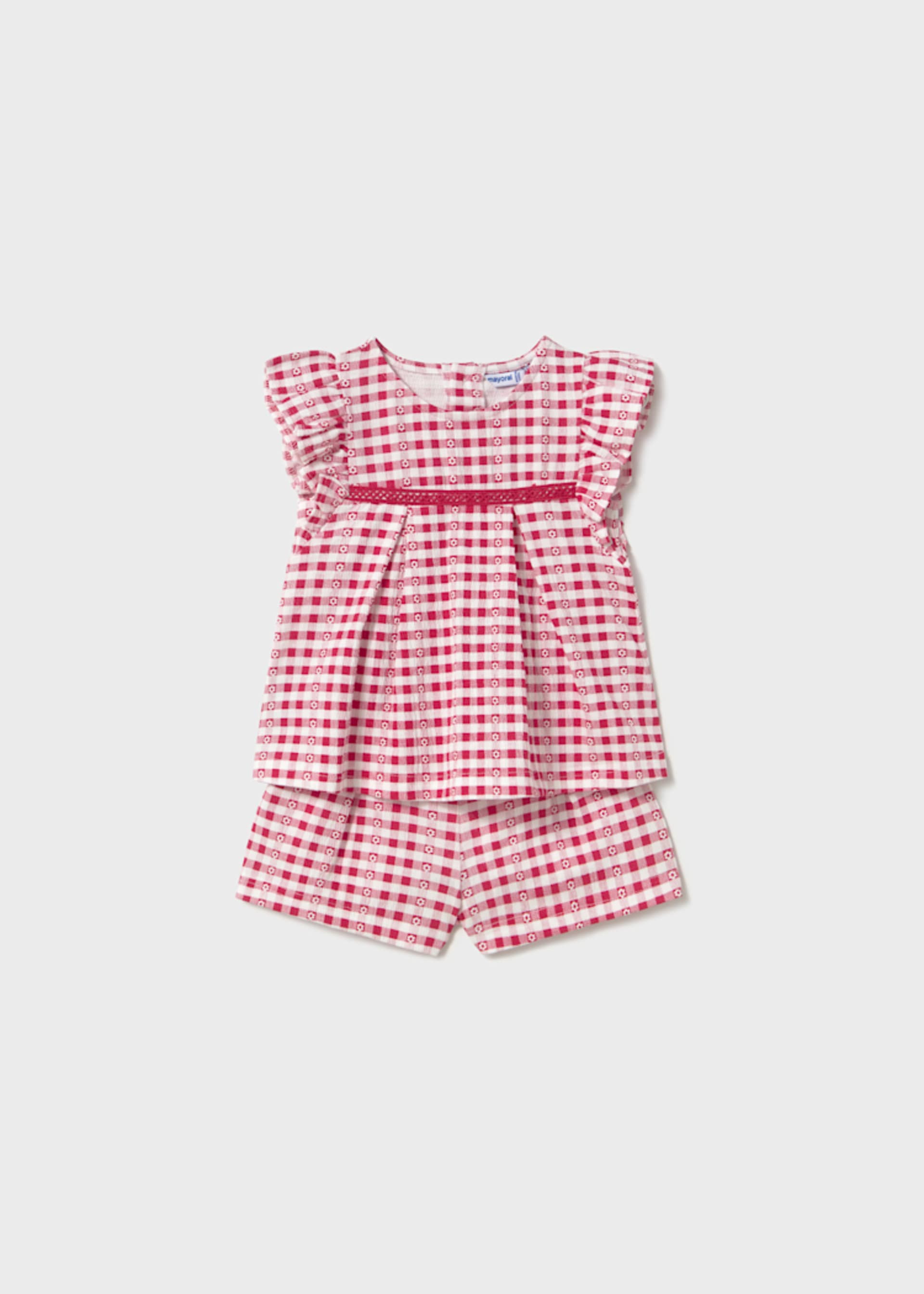 Conjunto calções e top quadrados bebé Conjunto calções e top quadrados bebé