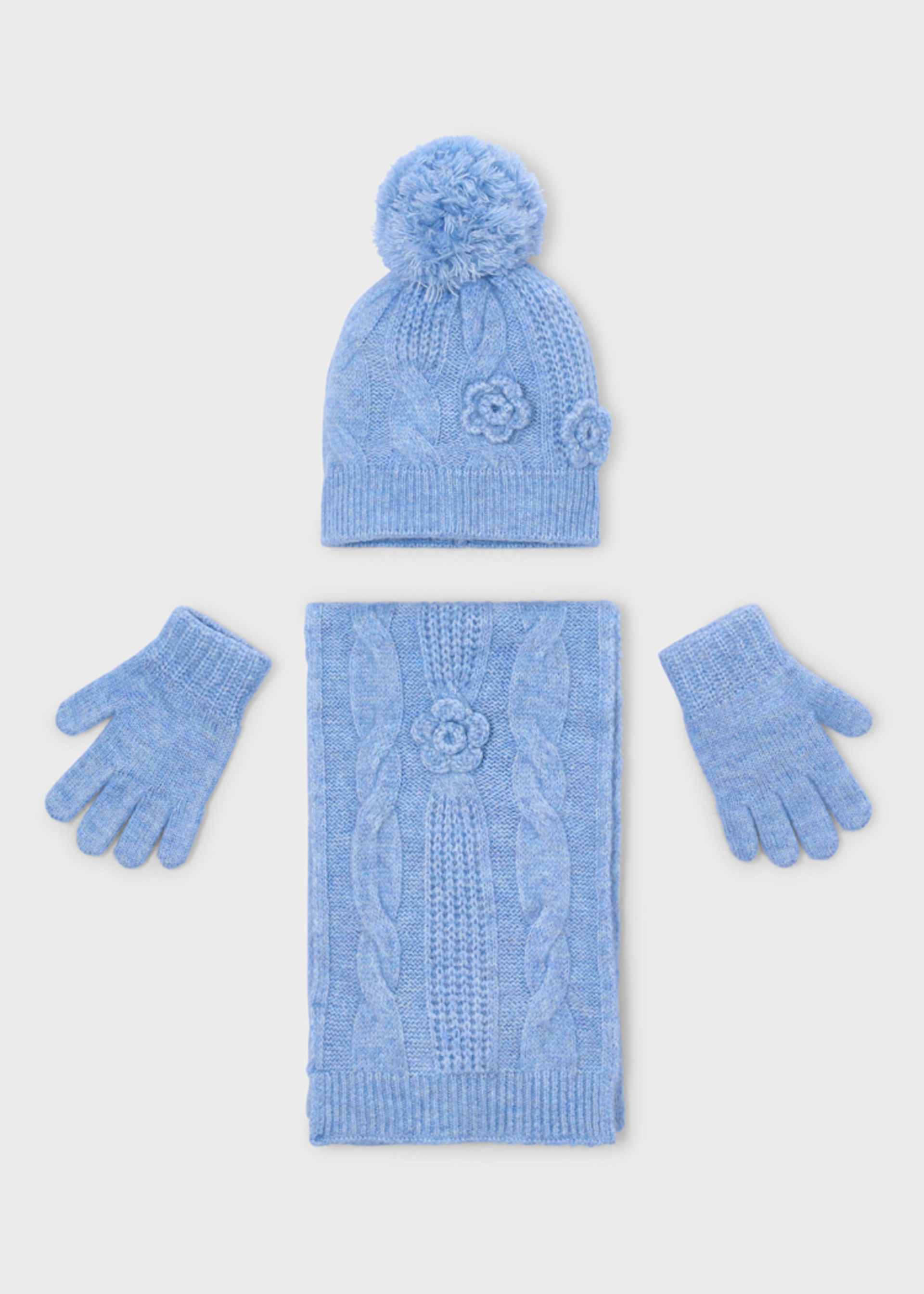 Conjunto 3 piezas bufanda niña Conjunto 3 piezas bufanda niña