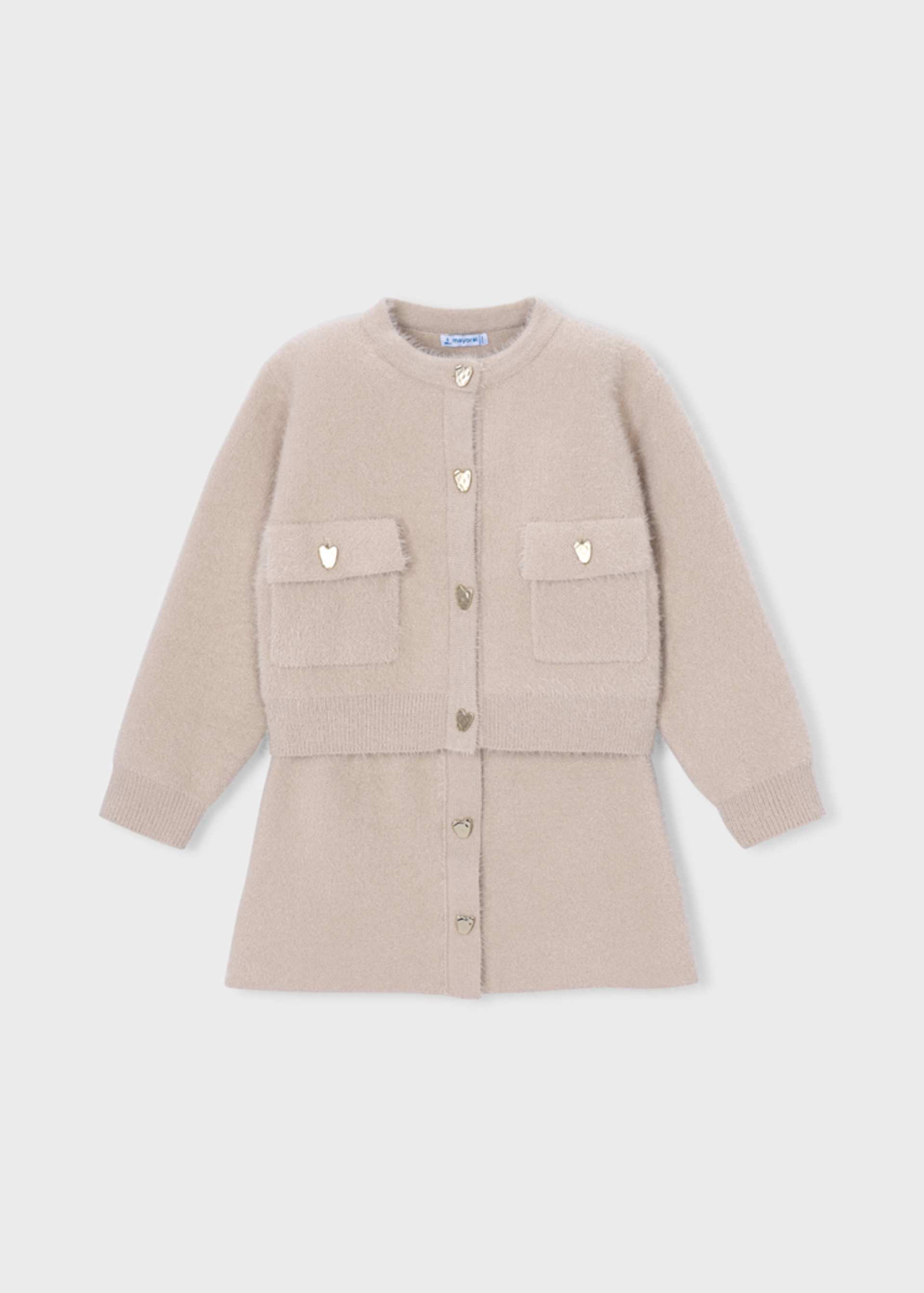 Ensemble jupe et cardigan en tricot fille