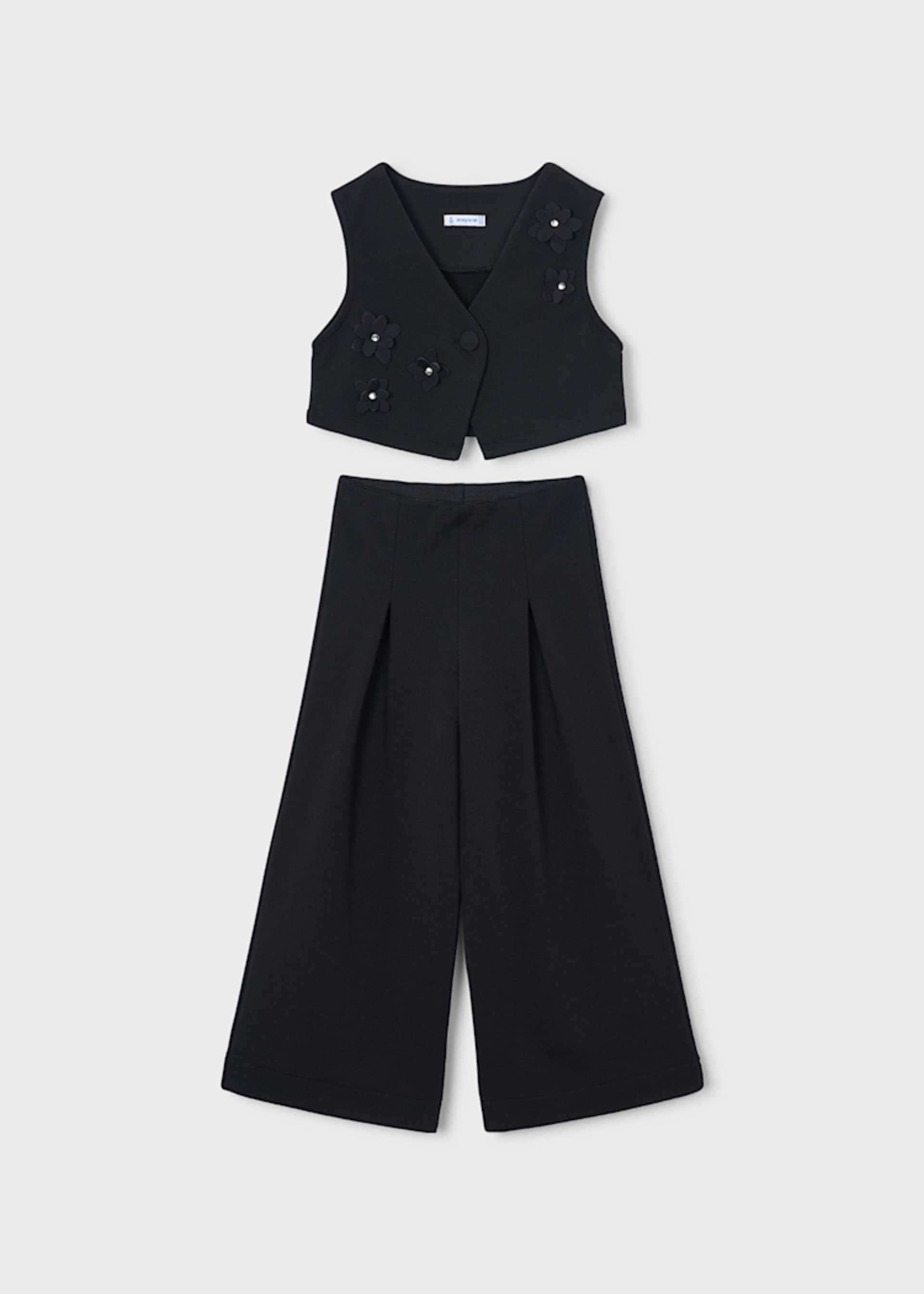 Girl flower trousers and vest set