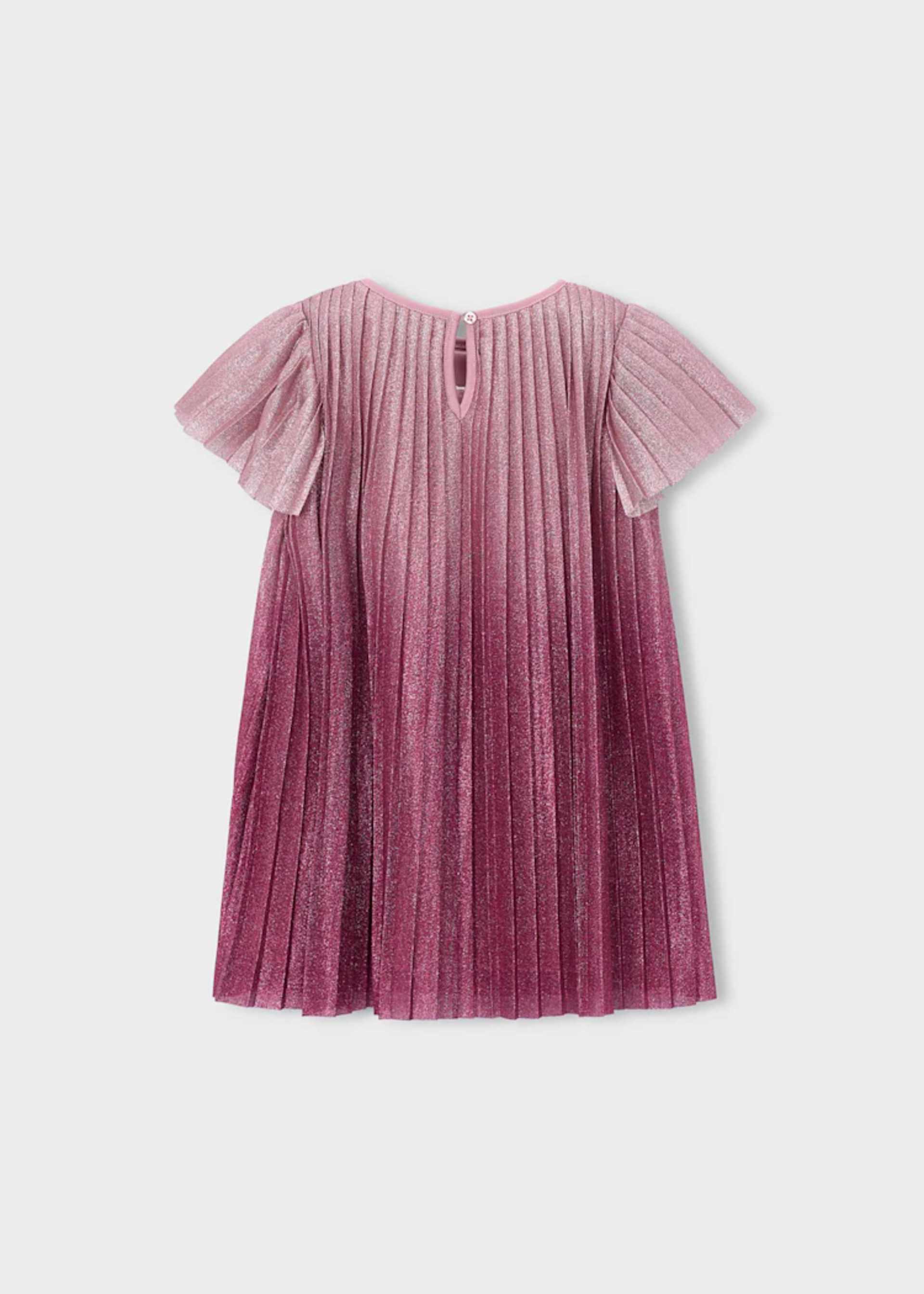 Girls' pleated dress with a gradient design