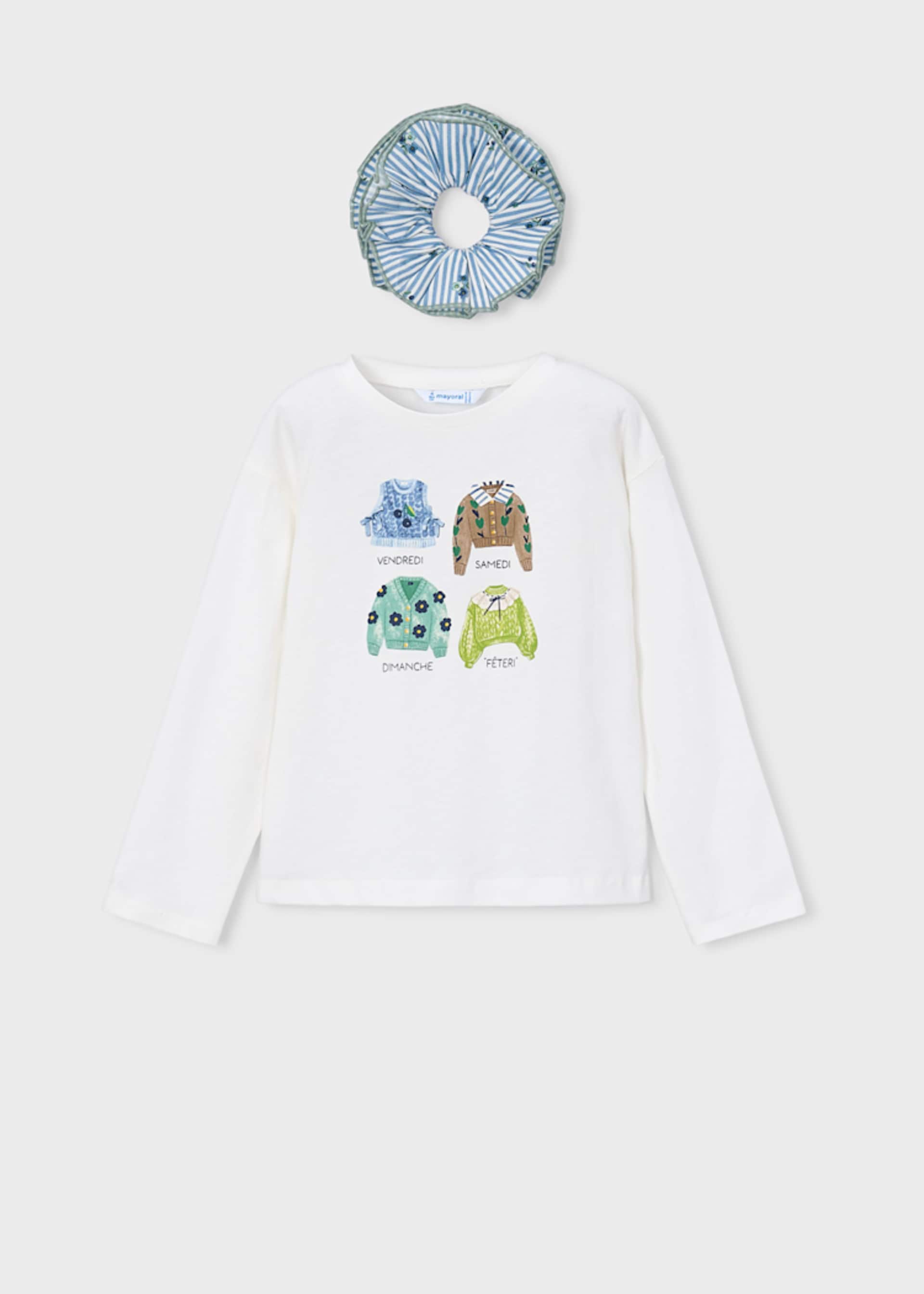 Maglietta con elastico per capelli bambina