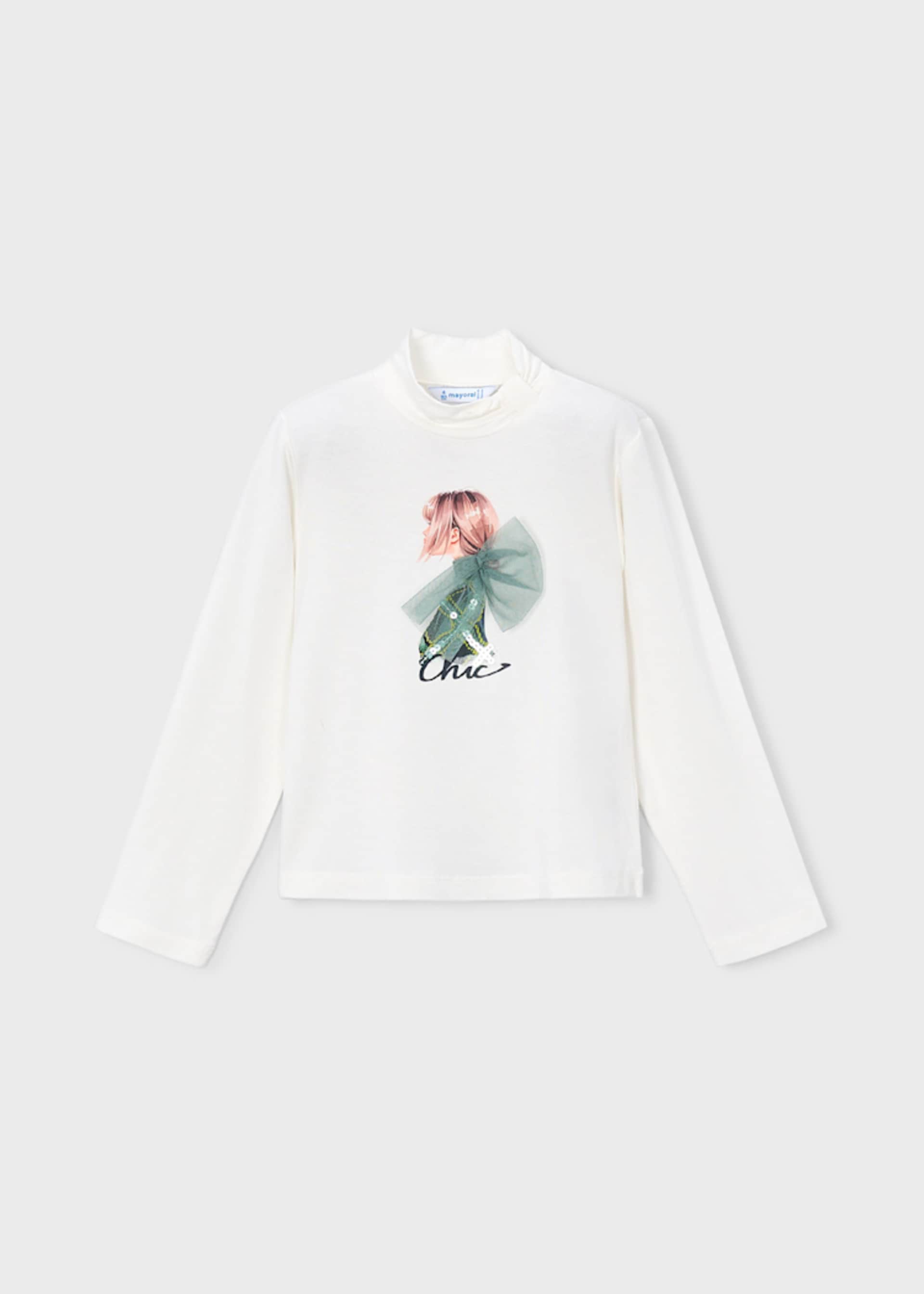 Camiseta semicisne gráfica niña