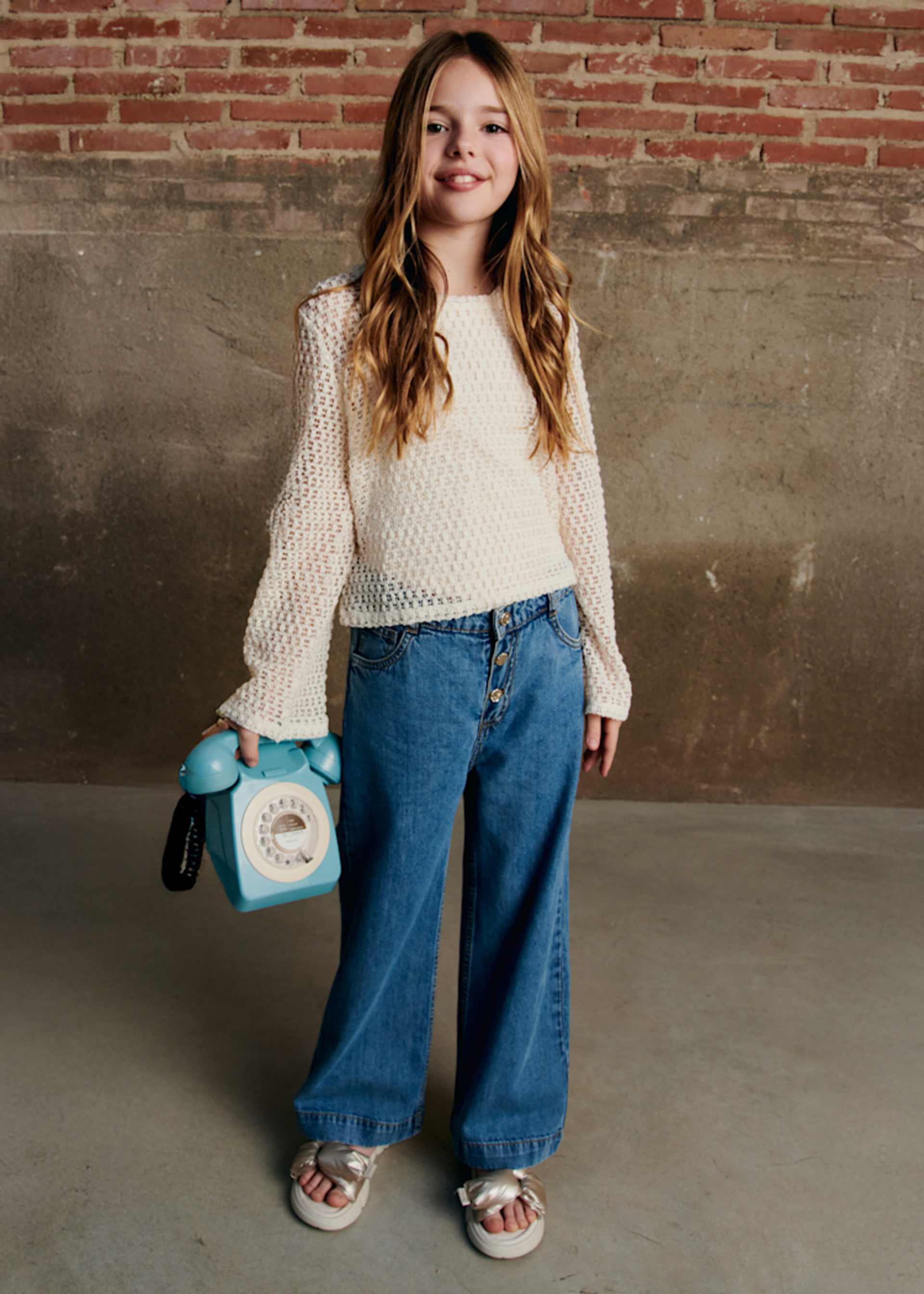 Pantalon en denim à poches fille