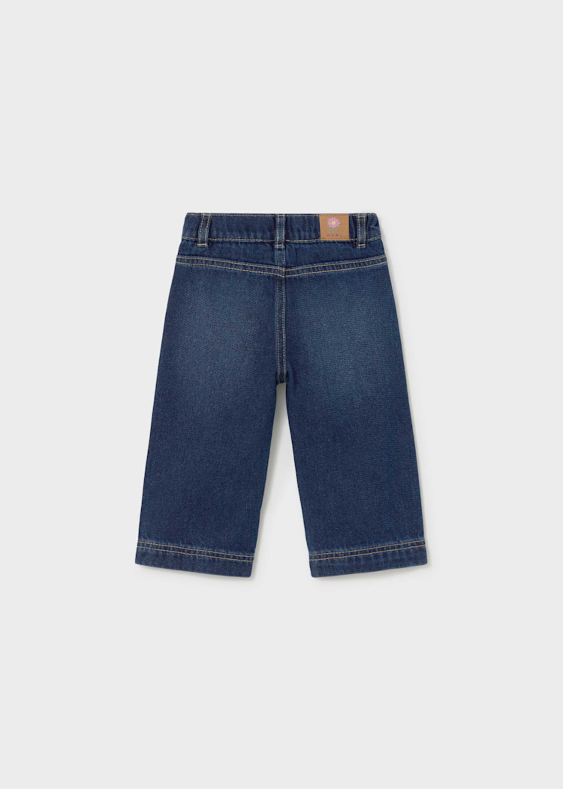 Pantaloni denim cu buzunare bebe