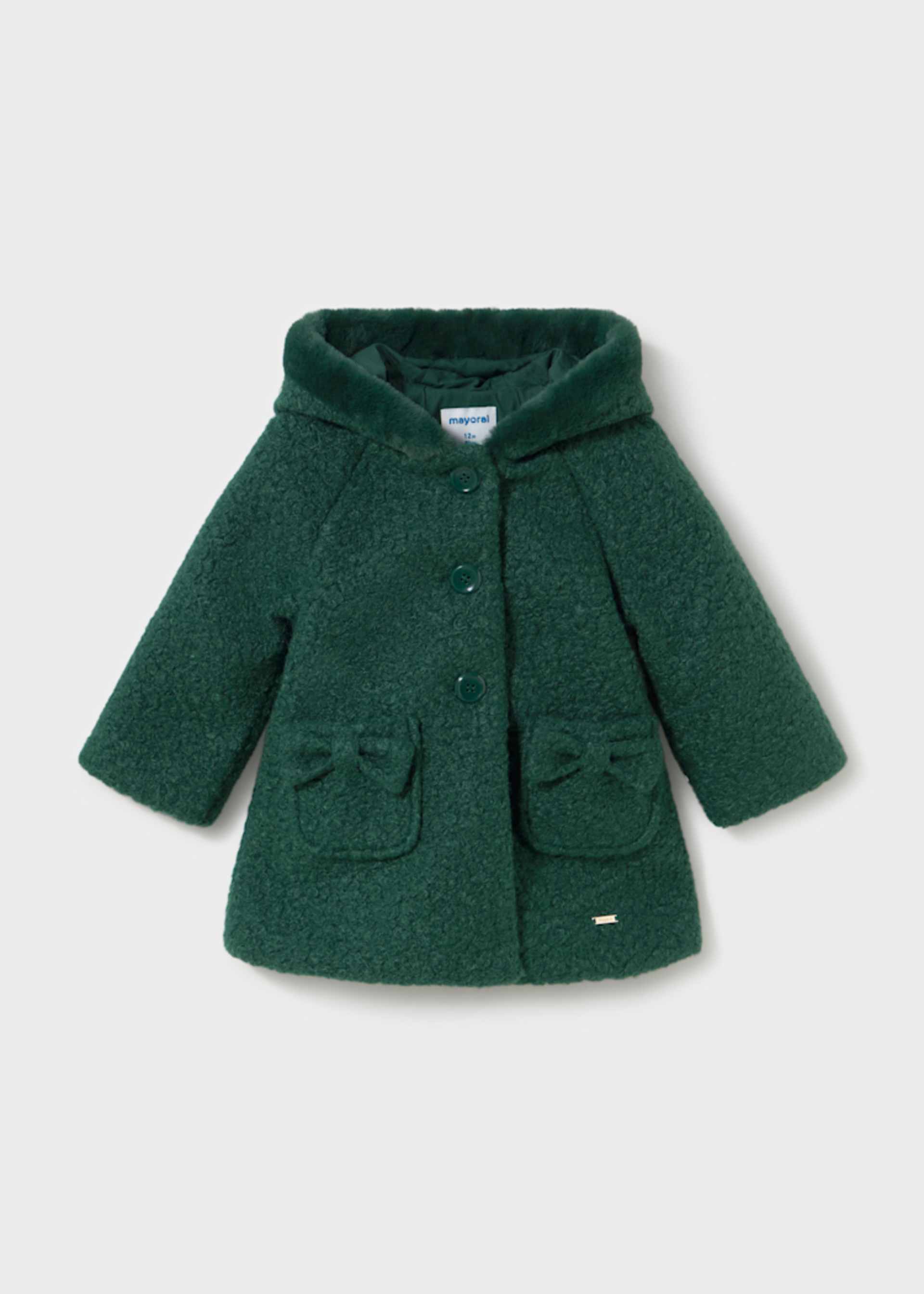 Baby textured hooded coat