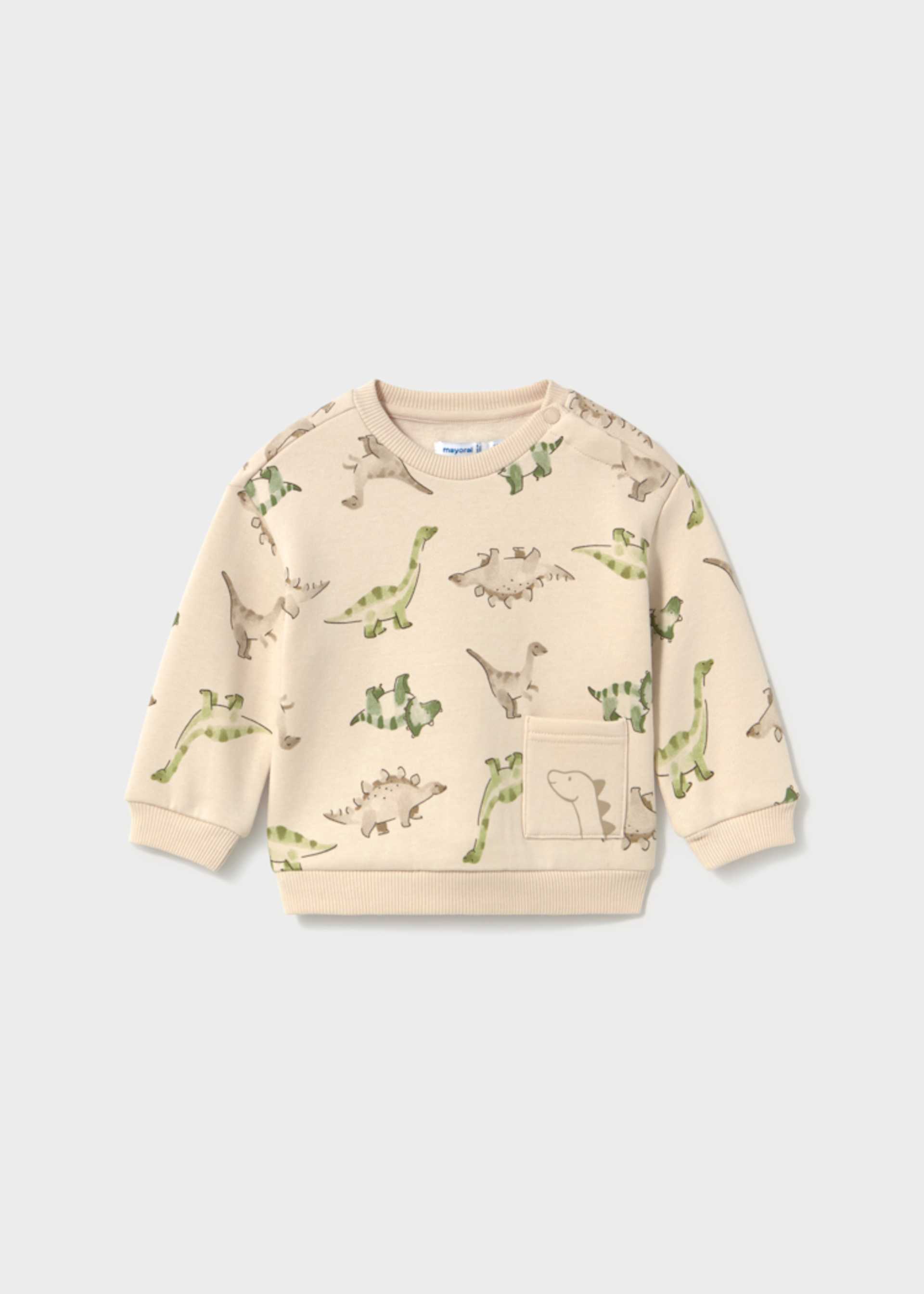 Baby animal print hoodie with pocket