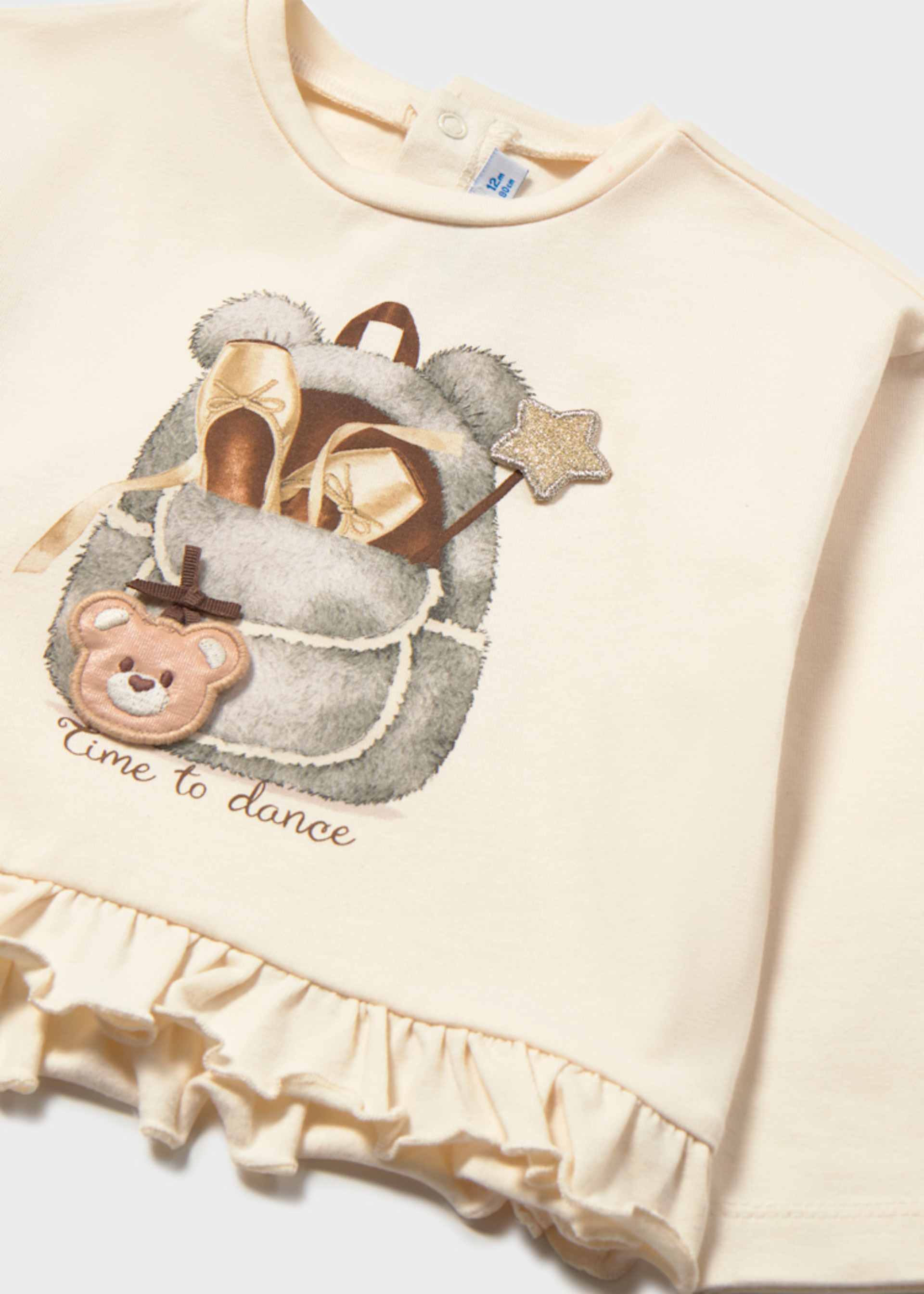 Camisola interativa folhos bebé