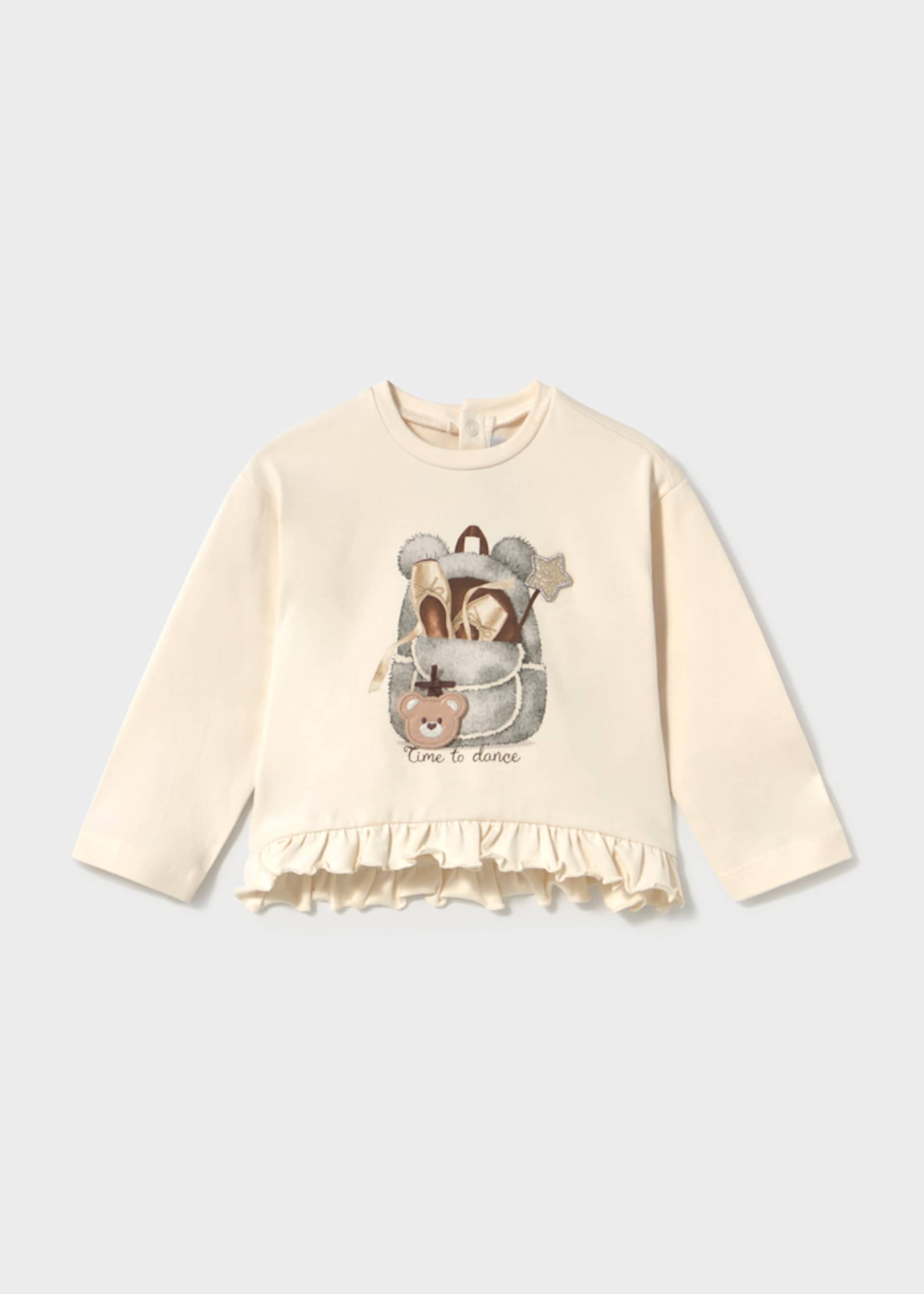 Camisola interativa folhos bebé