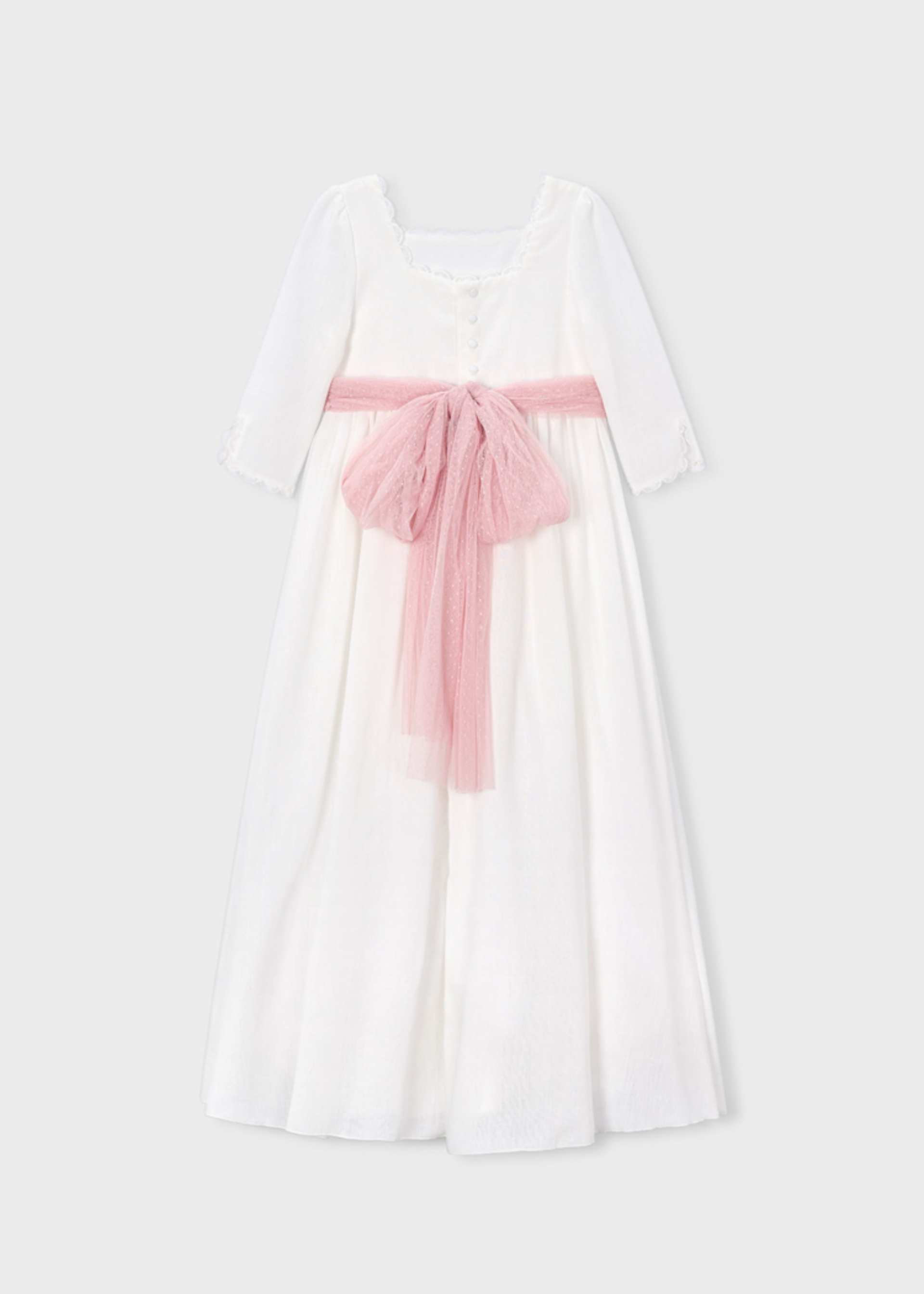 Vestido Comunión efecto rústico niña Vestido Comunión efecto rústico niña