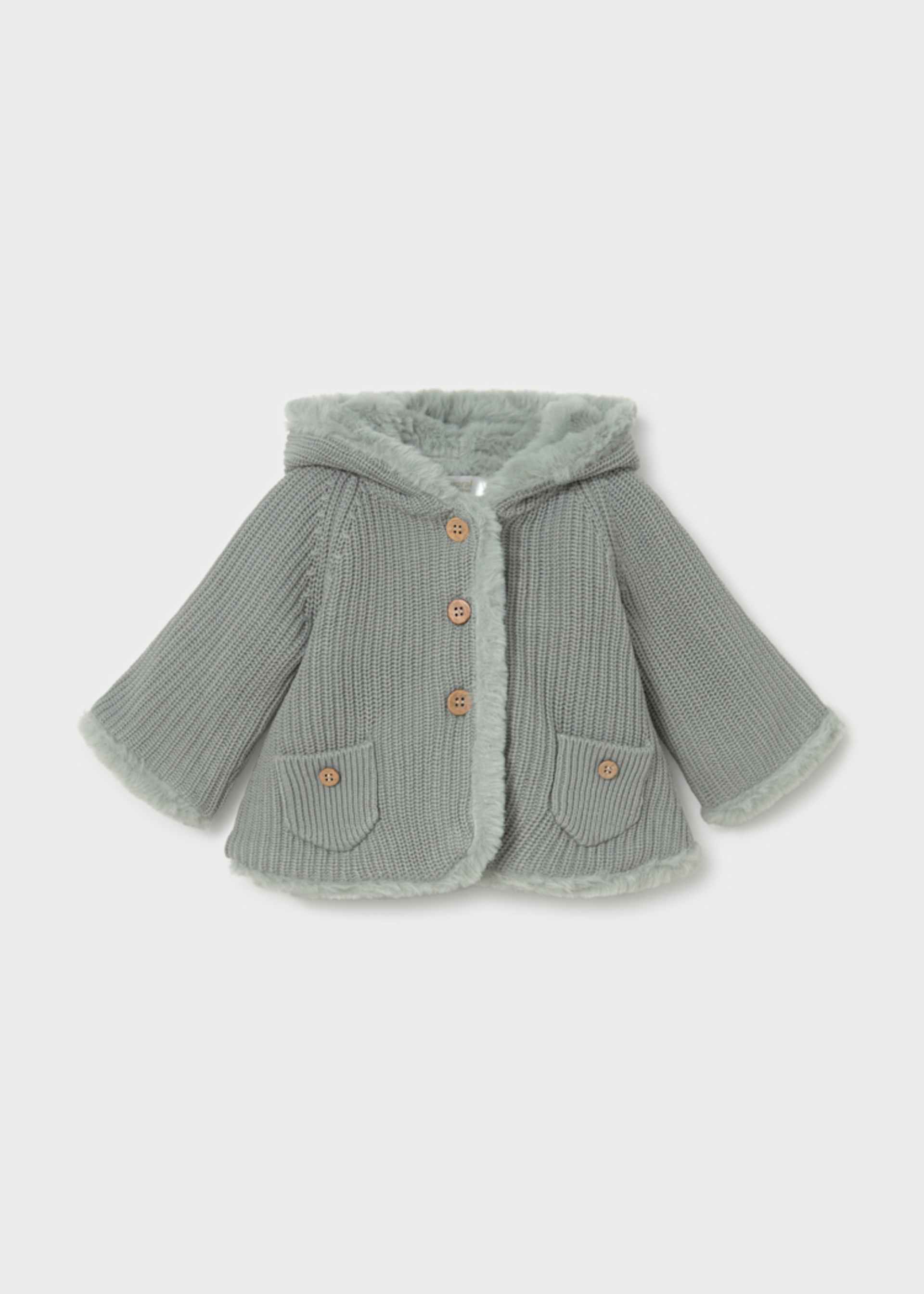Newborn pom-pom cardigan