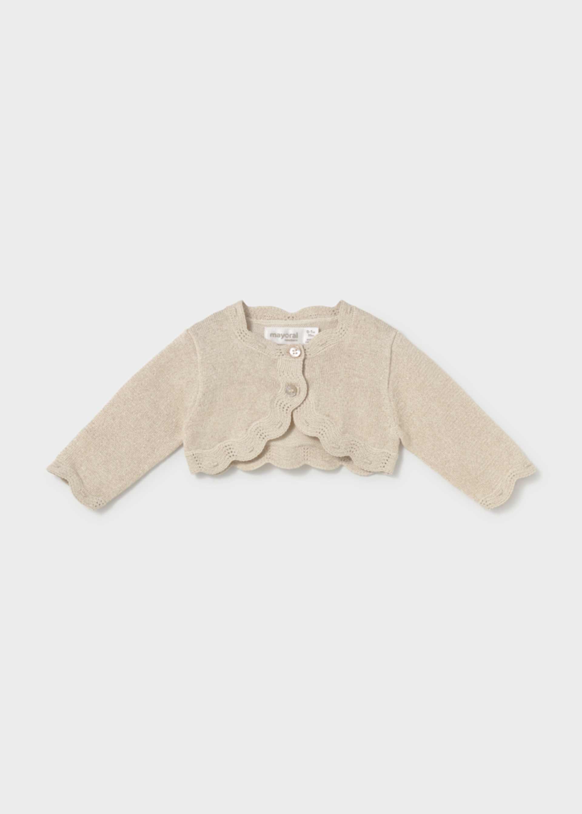 Newborn wave-pattern knitted cardigan Newborn wave-pattern knitted cardigan