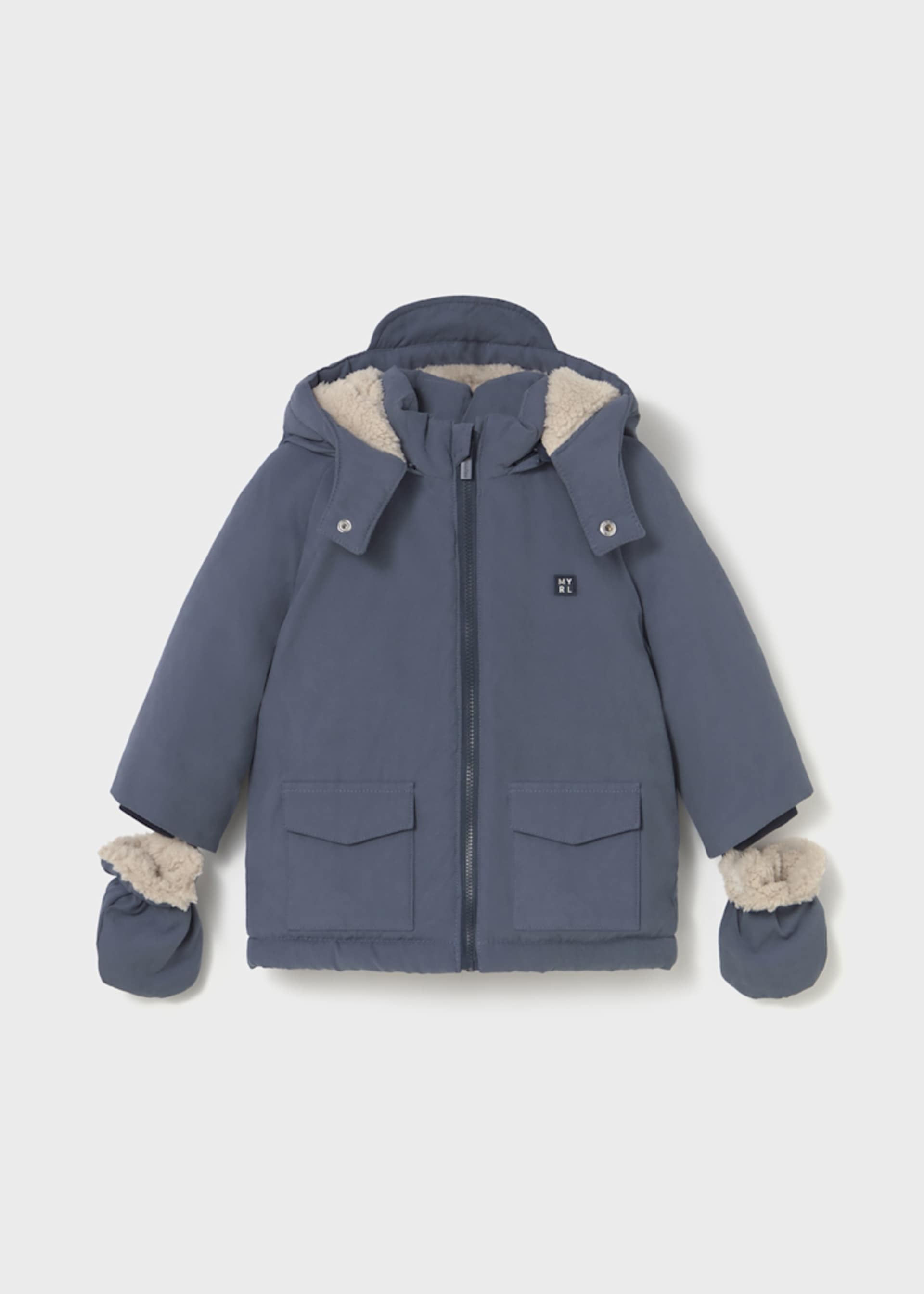 Baby coat with mittens