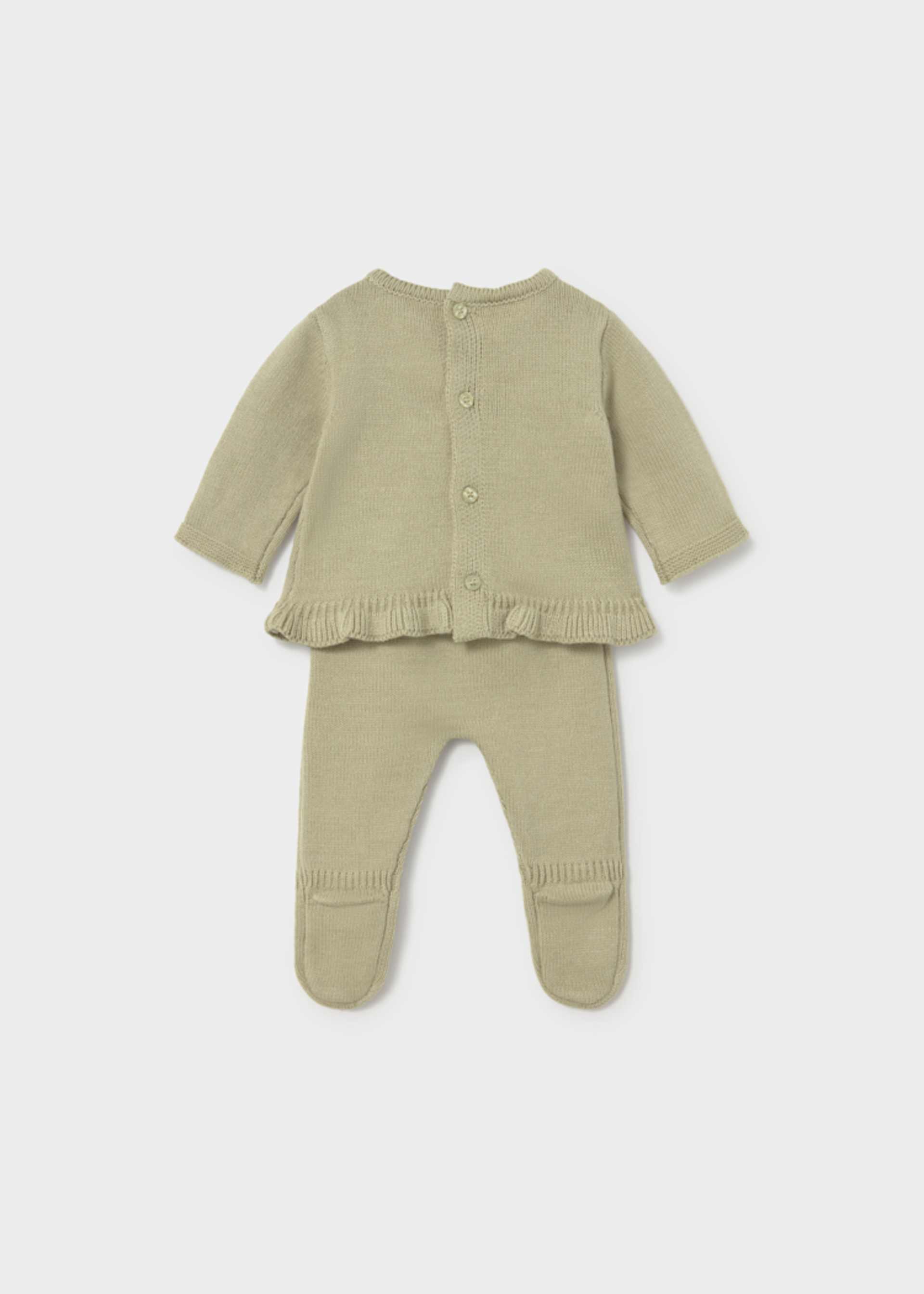 Conjunto calças com pés e camisola recém nascida Conjunto calças com pés e camisola recém nascida