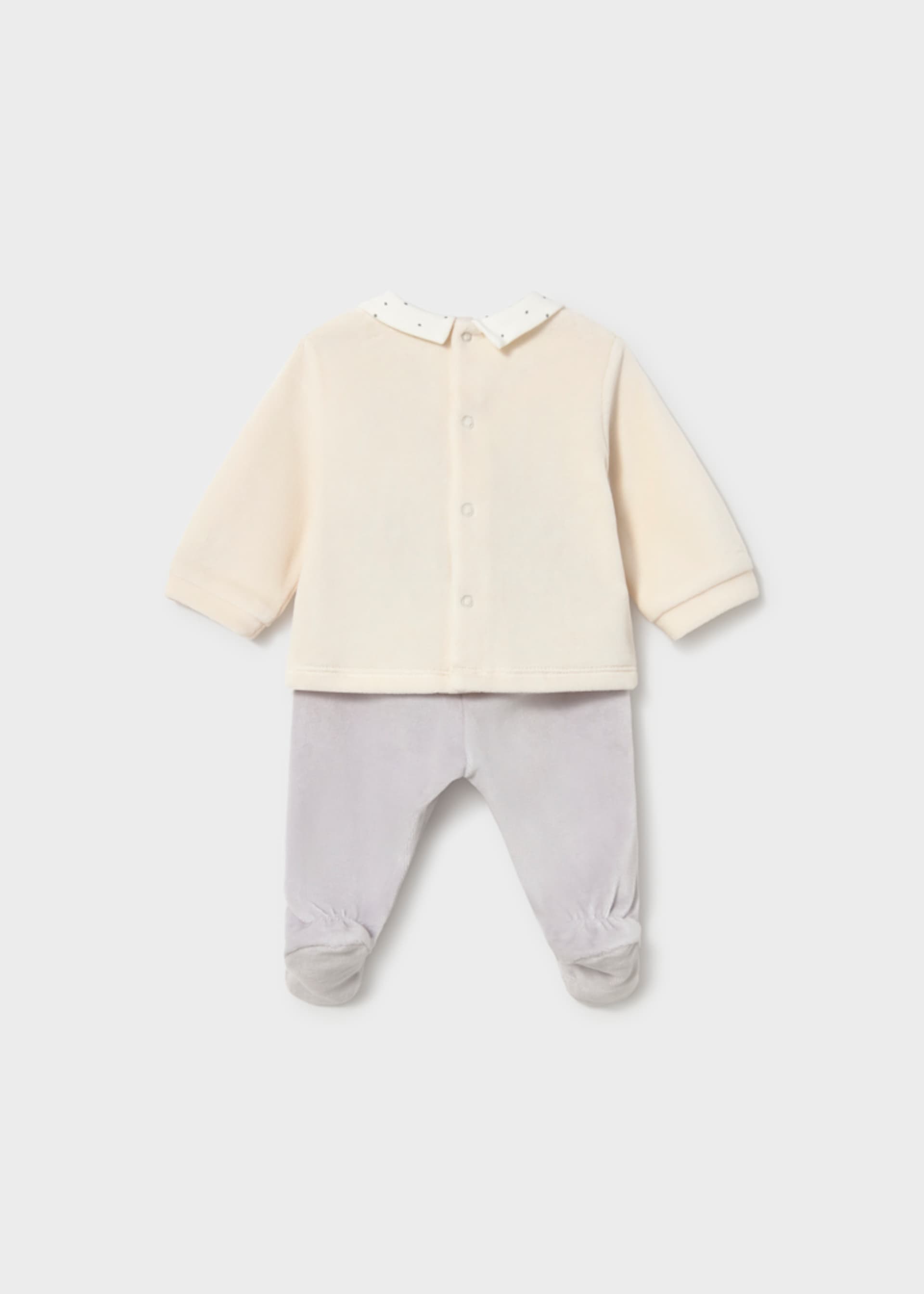 Conjunto calças com pés e camisola recém nascido Conjunto calças com pés e camisola recém nascido
