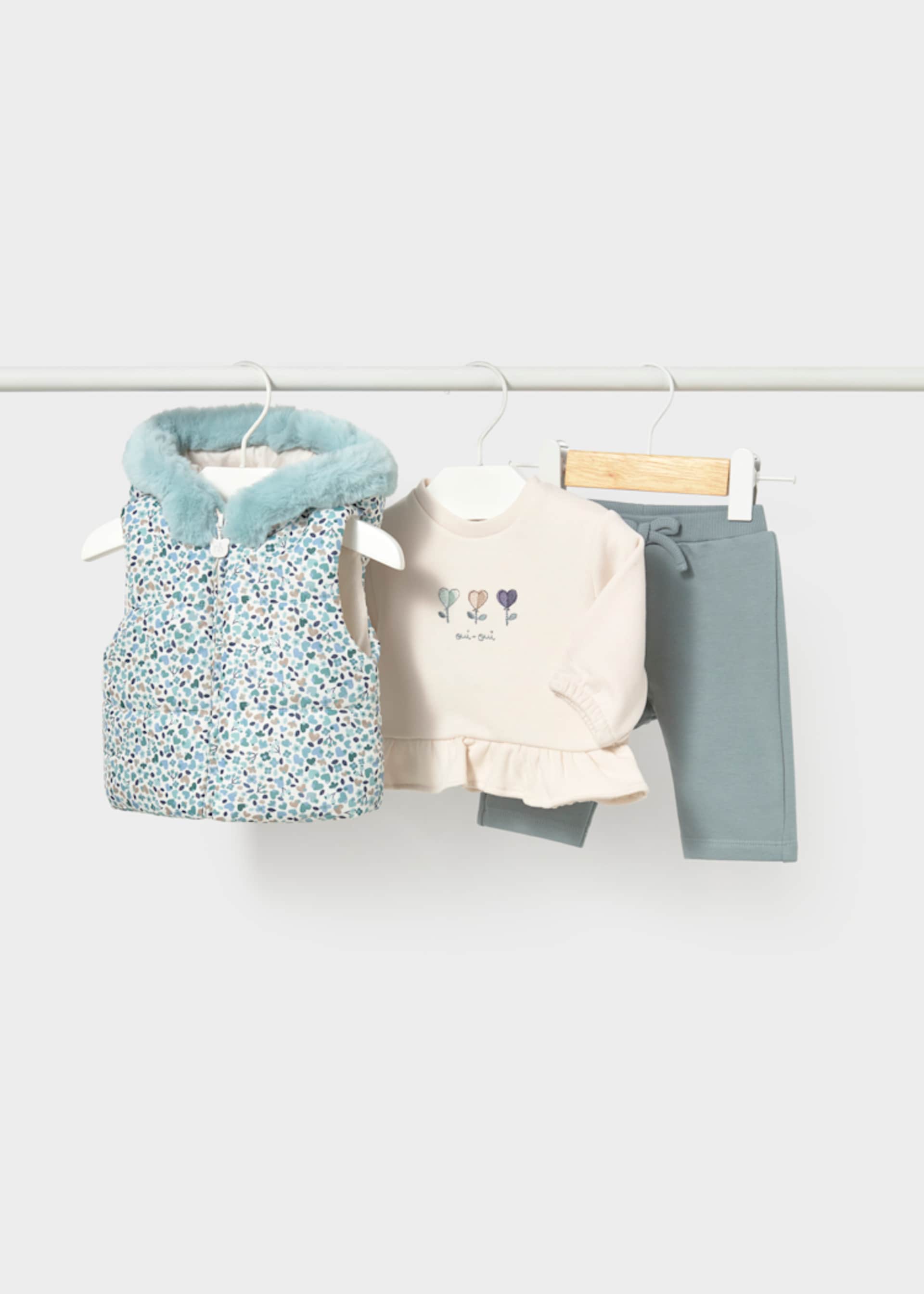 Newborn Girl 3-piece Tracksuit and Gilet