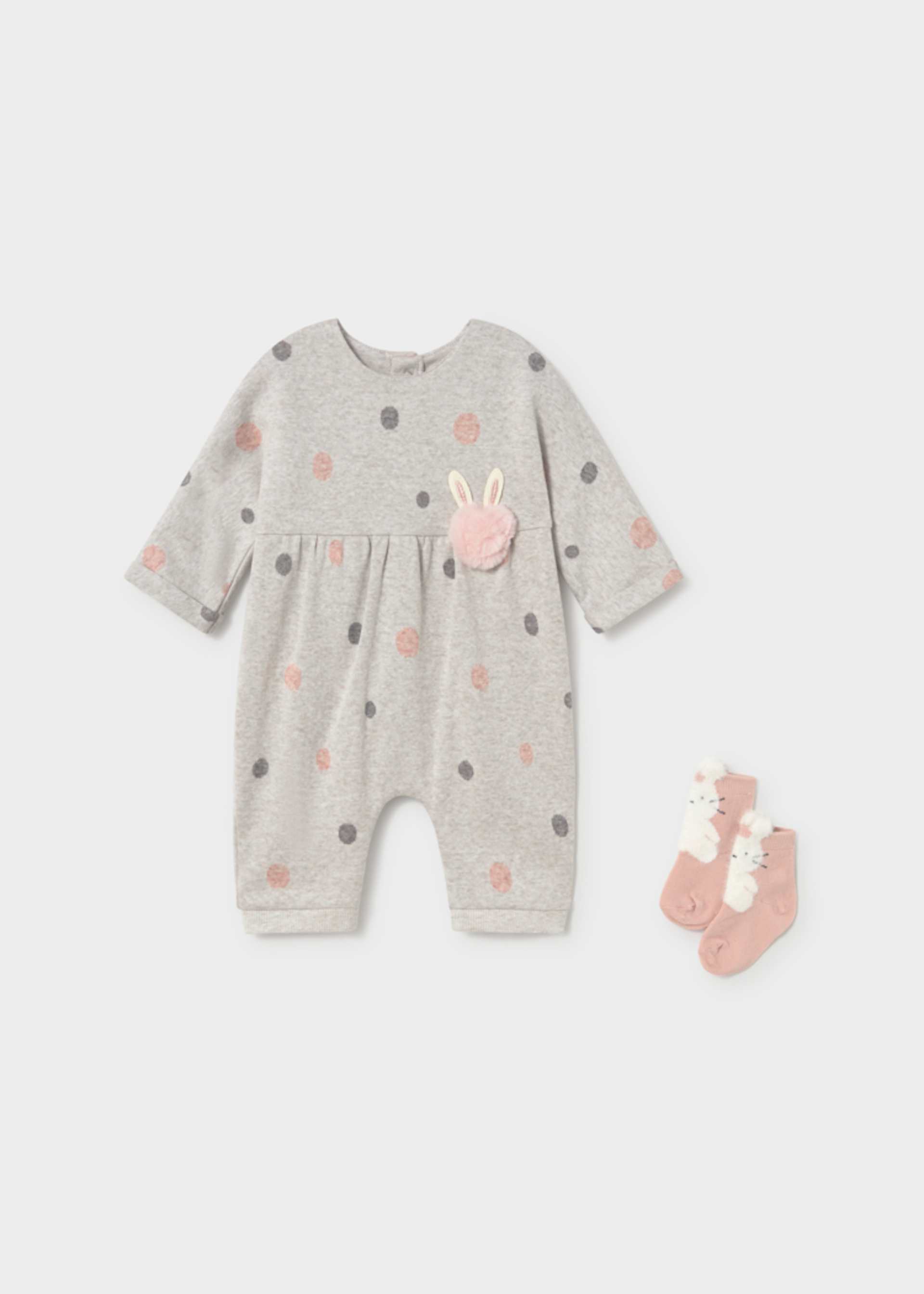 Newborn Girl Print Sleepsuit with Socks