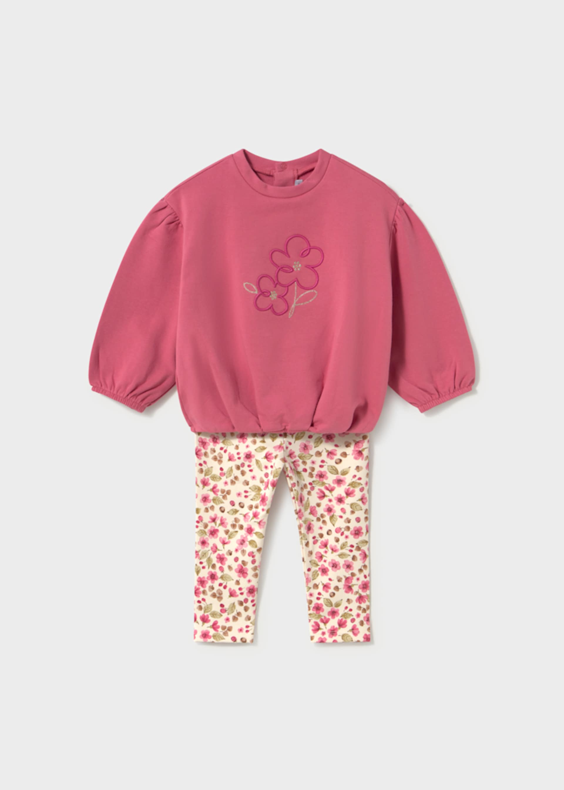 Conjunto leggings estampado e sweat bebé