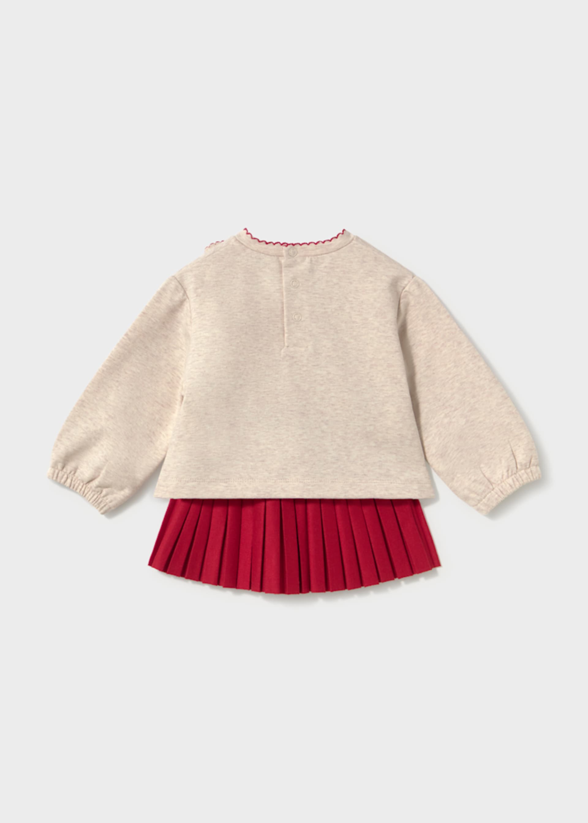 Baby Heart Jumper and Pleated Skirt Set