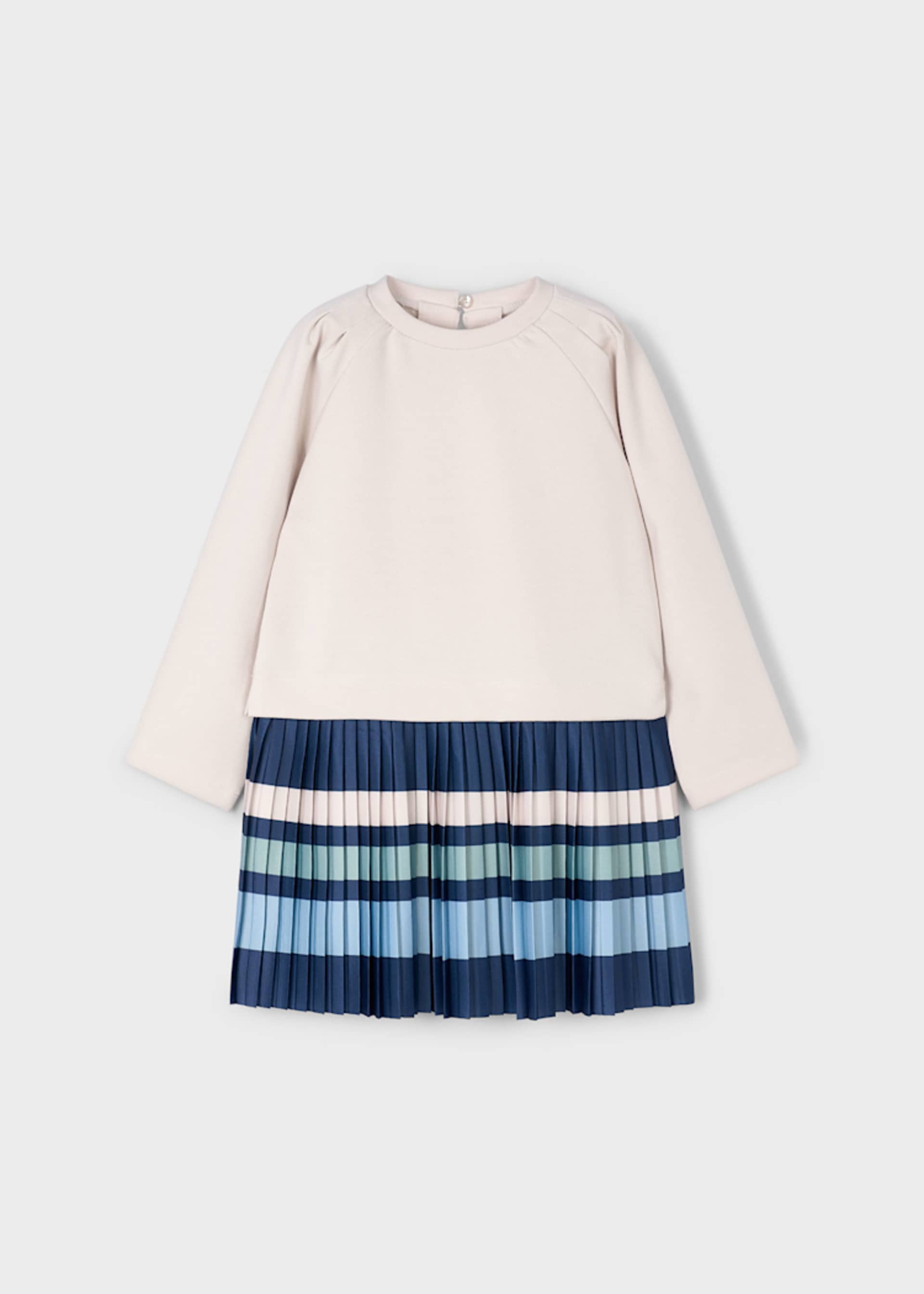 Robe combinée rayée fille